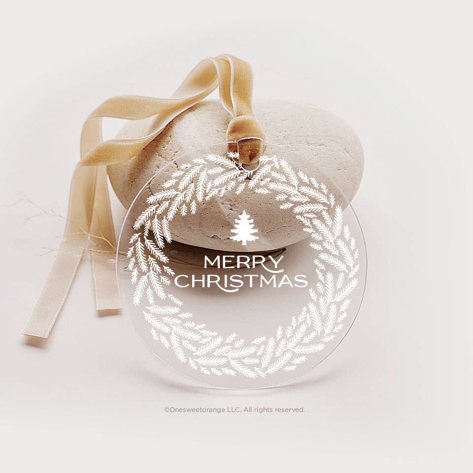 Acrylic Merry Christmas Wreath Ornament