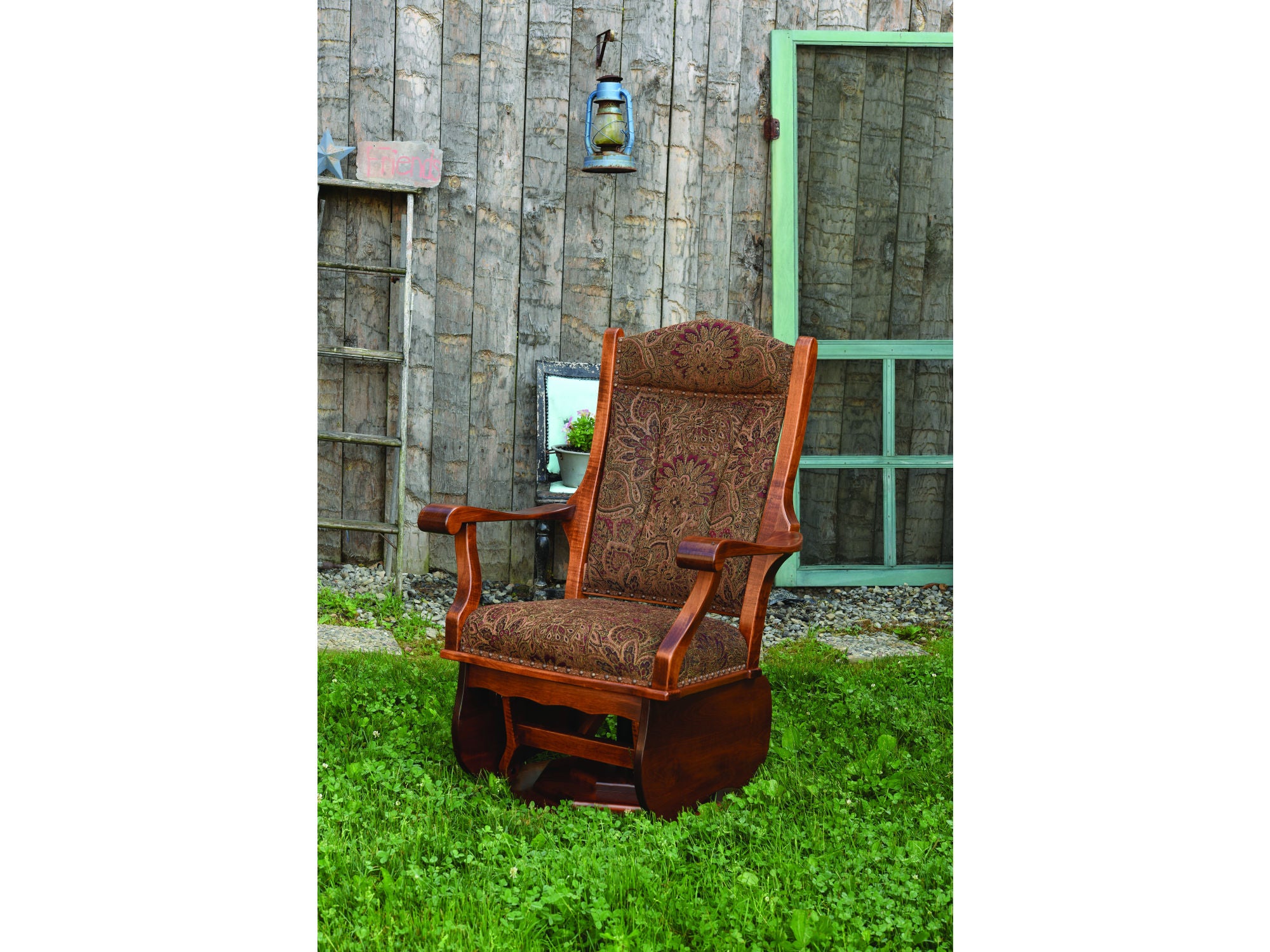 Amish 44" Swivel Glider Wide with Platform Base