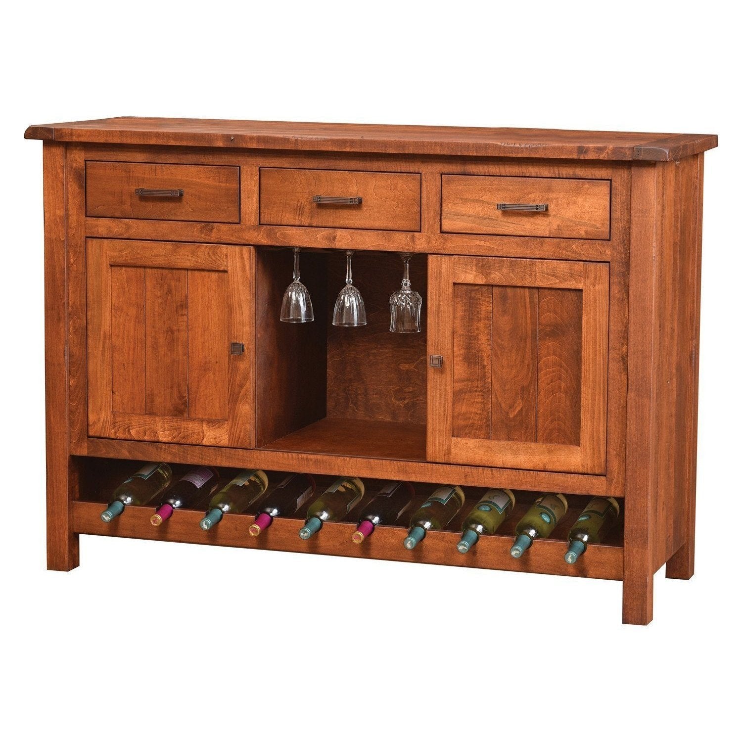 Amish Adele Wine Cabinet with Sliding Doors