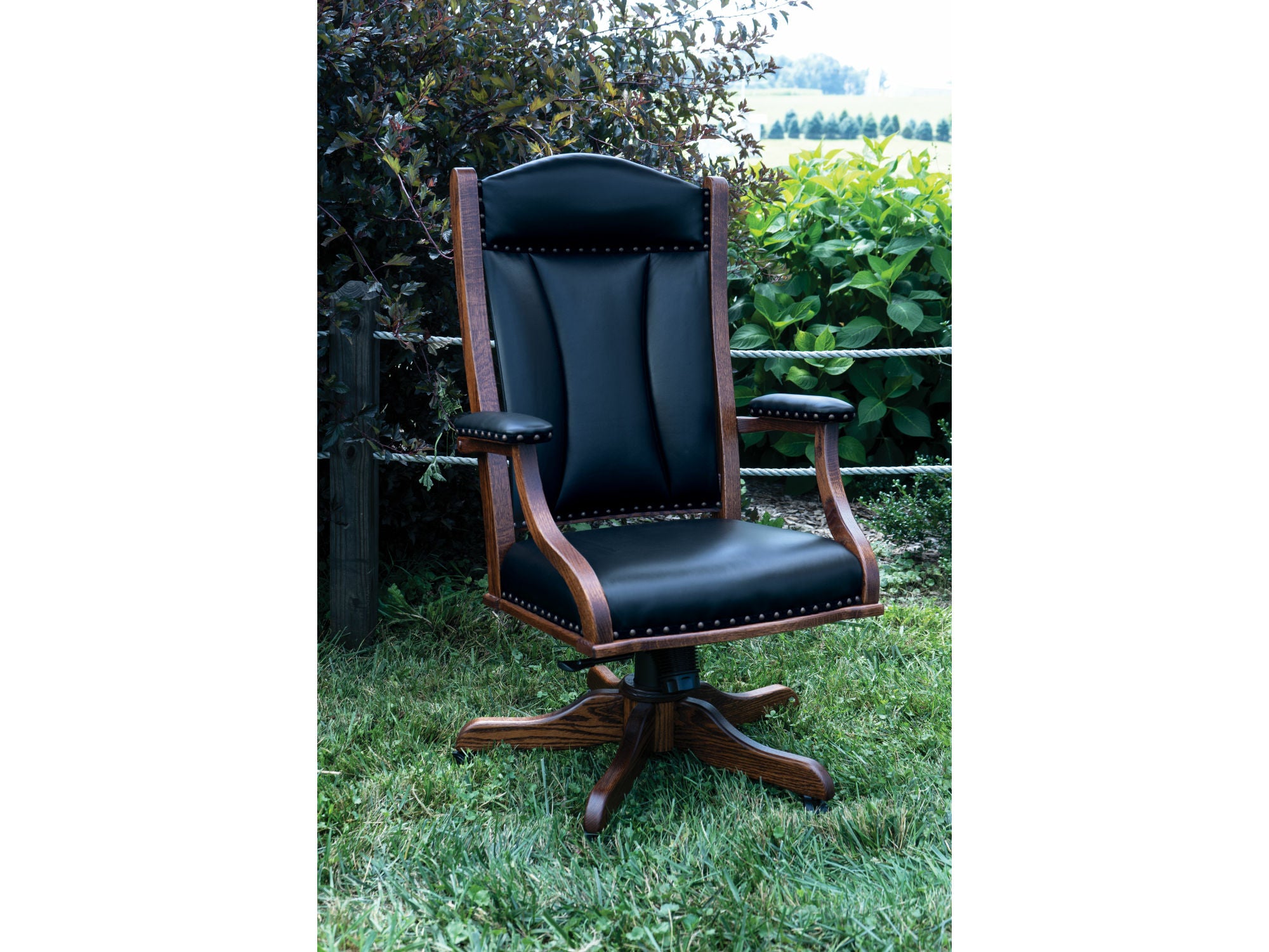 Amish Arm Desk Chair with Gas Lift