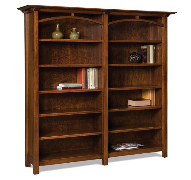 Amish Artesa Ten Shelves Double Bookcase