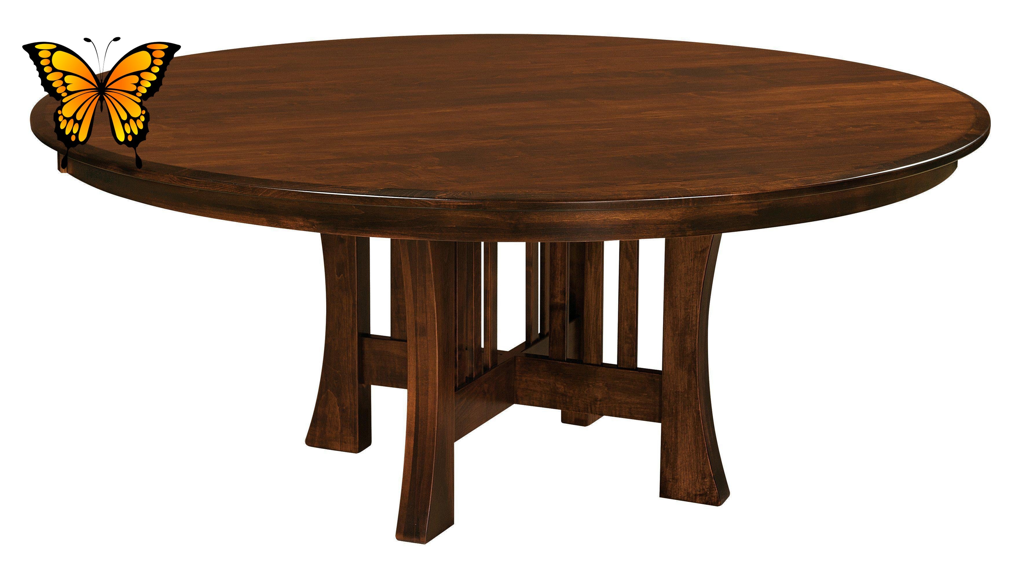 Arts & Crafts Pedestal- Dining Table-The Amish House