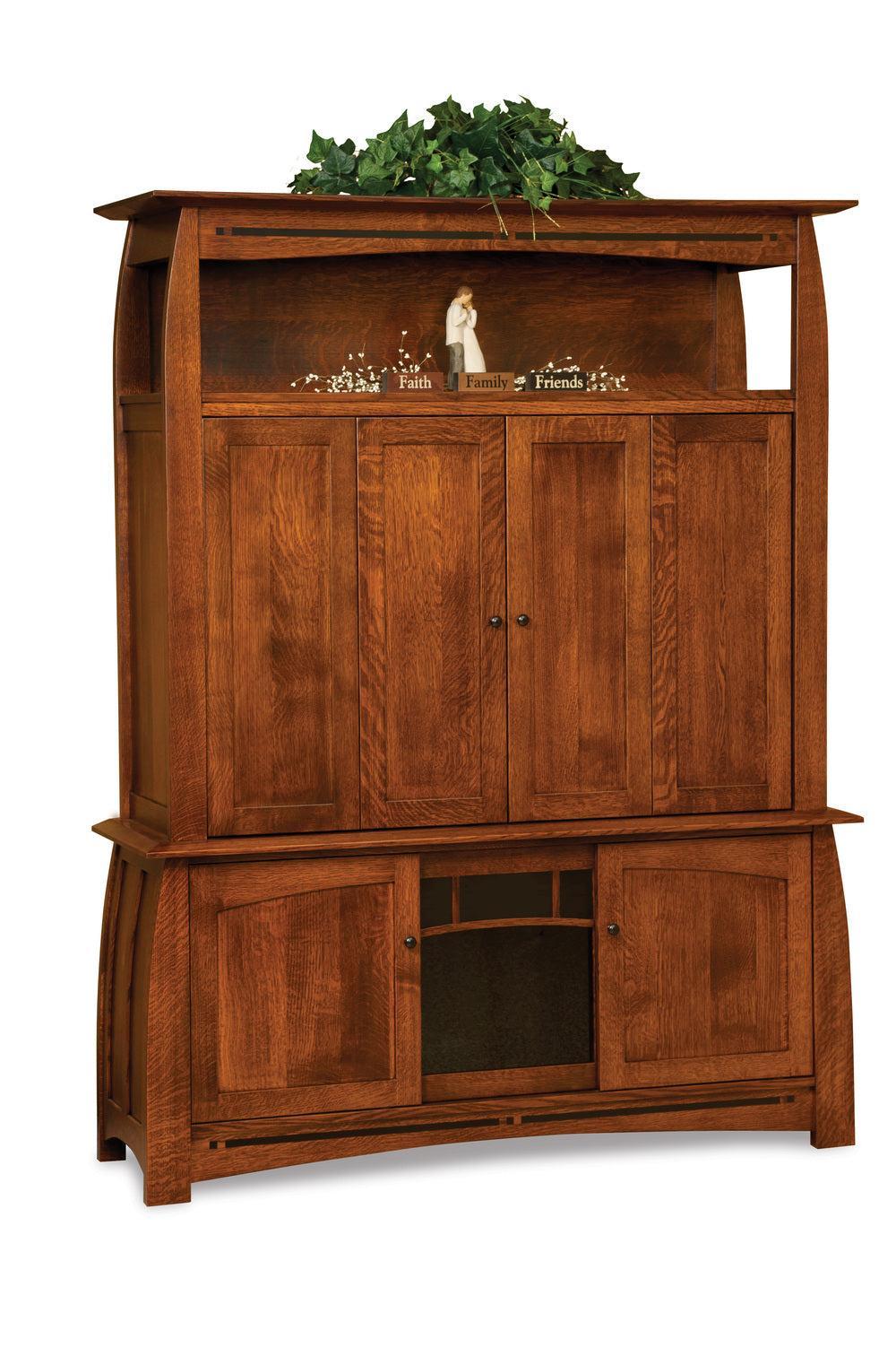 Amish Boulder Creek Three Doors 2 Piece Media Cabinet - Thumbnail 2