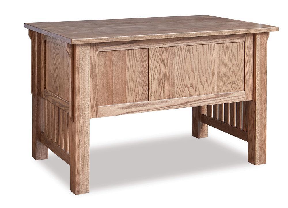 Amish Bridger Mission Three Drawers Desk with Finished Backside