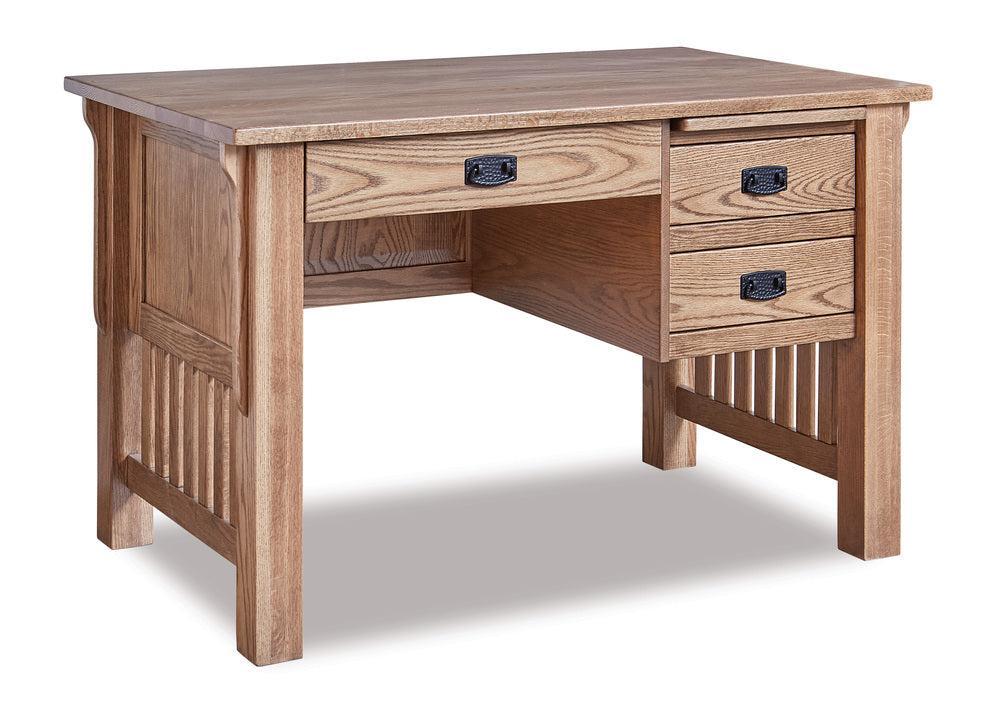 Amish Bridger Mission Three Drawers Desk with Finished Backside