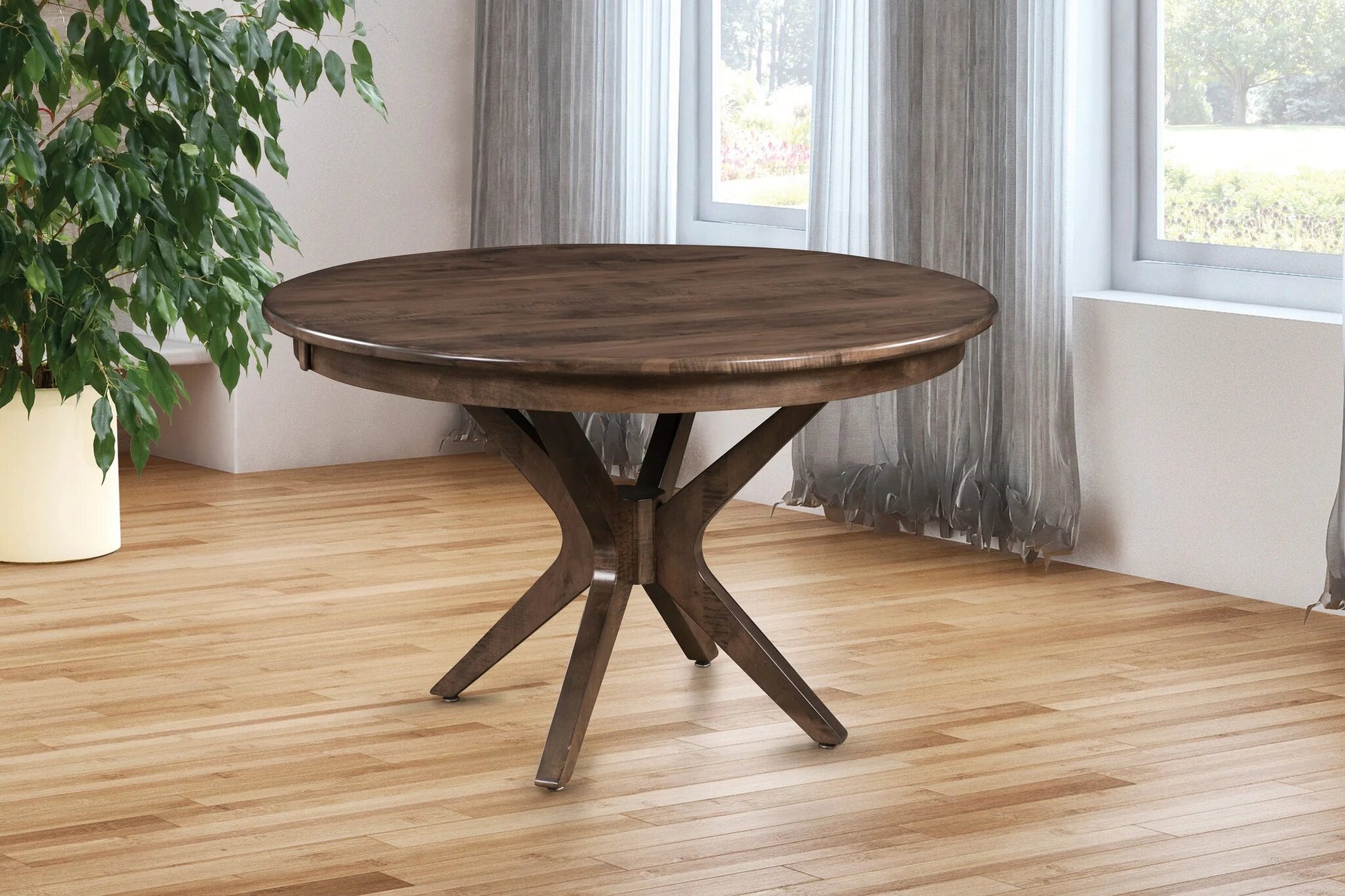 Amish Burdock Round Single Pedestal Table