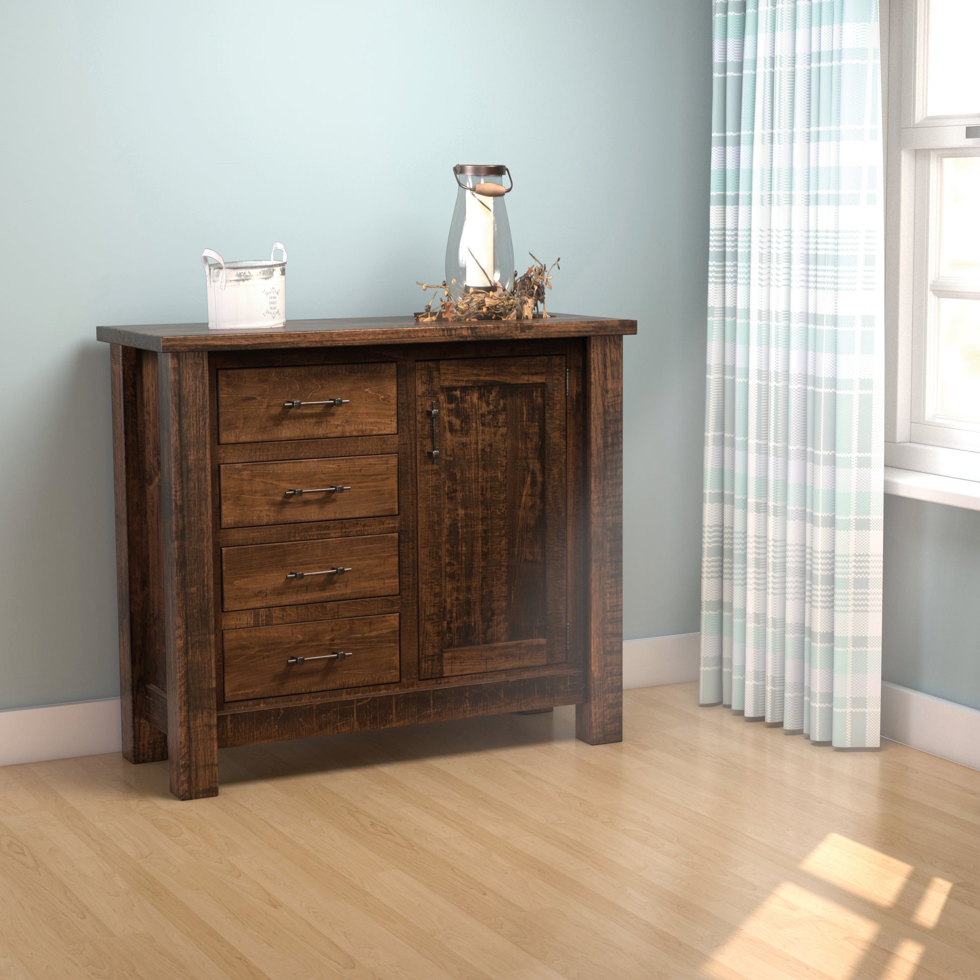 Amish Calder 48" One Door Four Drawer Buffet