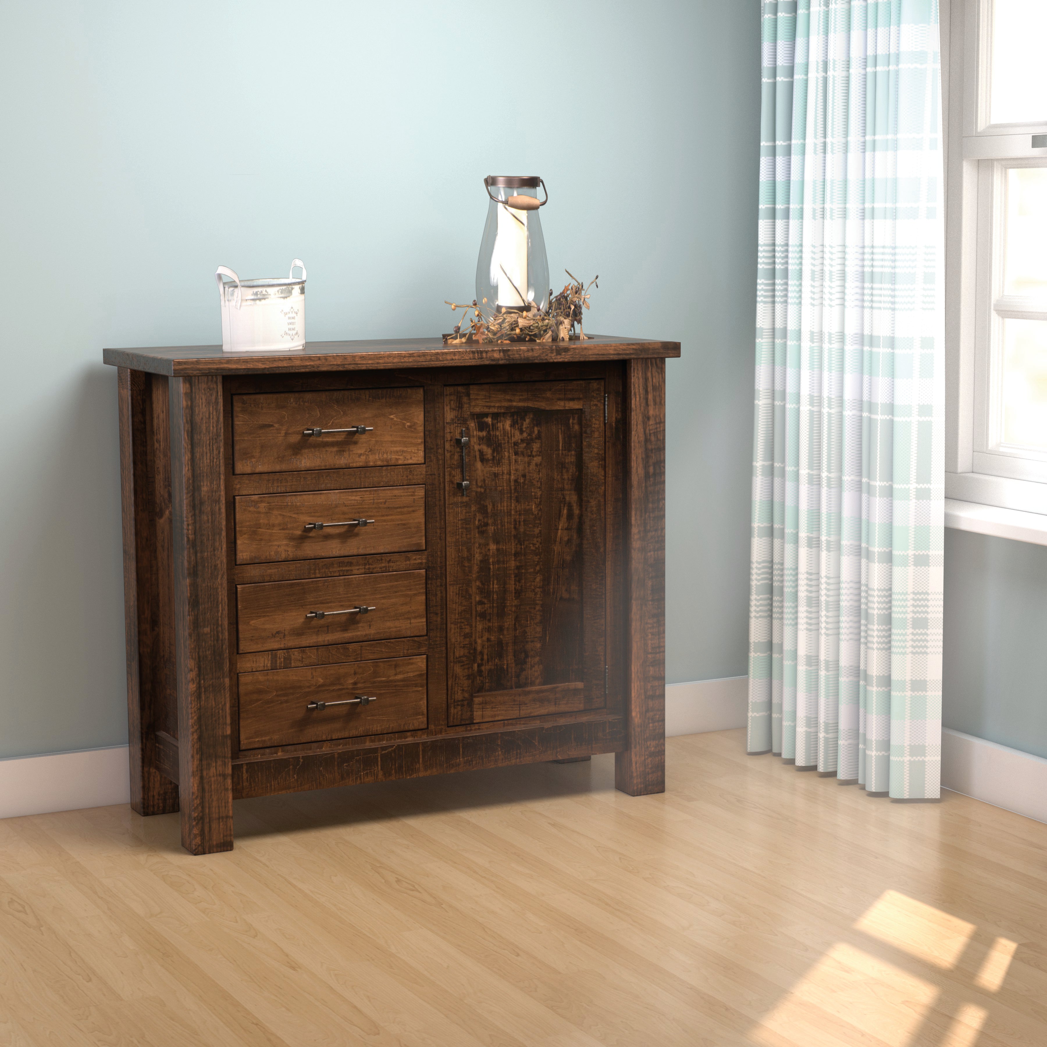 Amish Calder 48" One Door Four Drawer Buffet