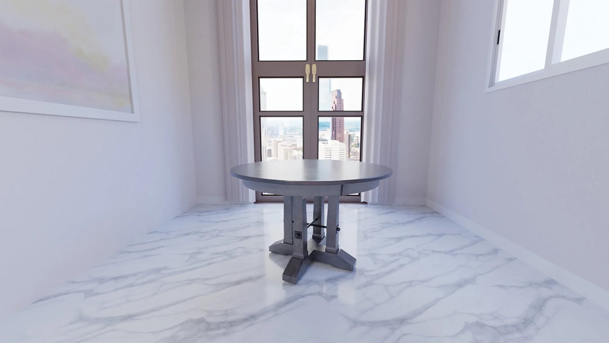 carla elizabeth table with two tone finish in room setting