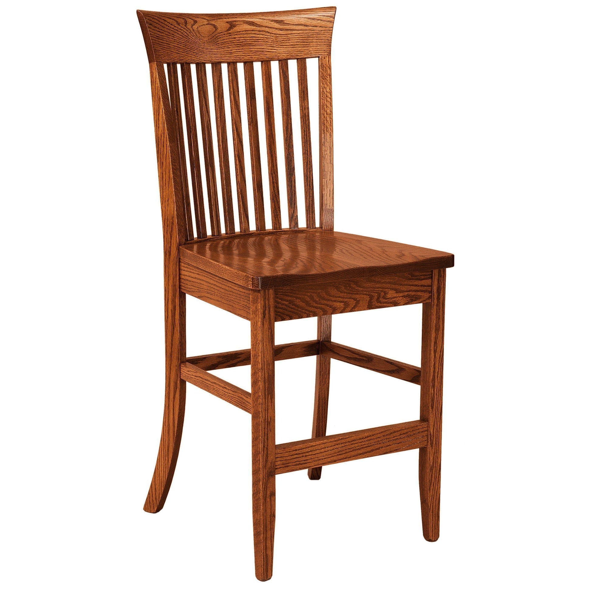 amish carlisle bar chair in brown maple with nutmeg stain