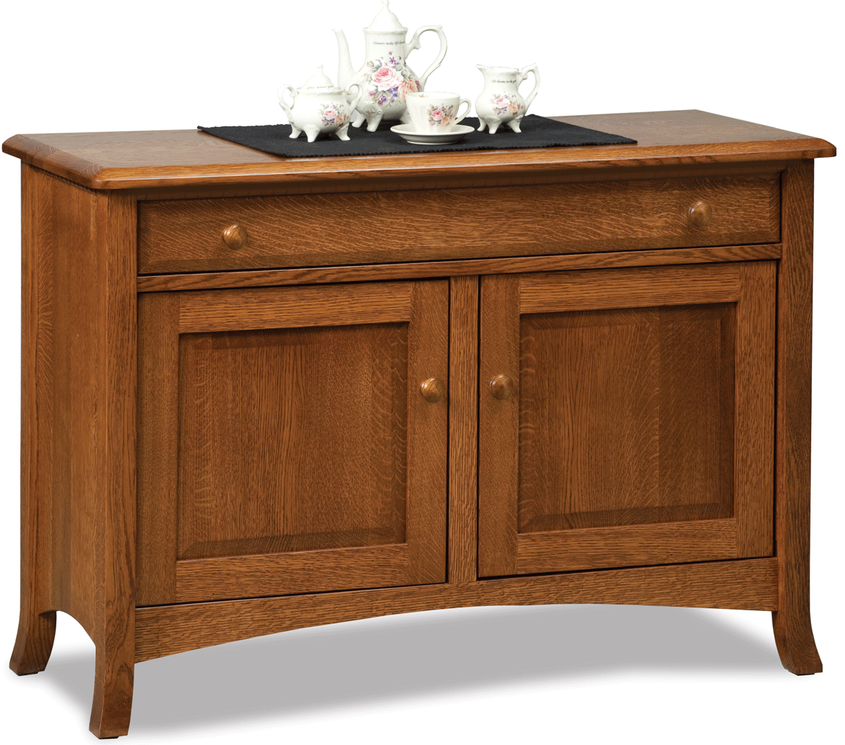 Amish Carlisle Enclosed Sofa Table with Drawer, Doors and Shelf