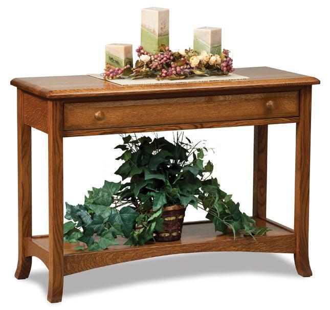 Amish Carlisle Open Sofa Table with Drawer