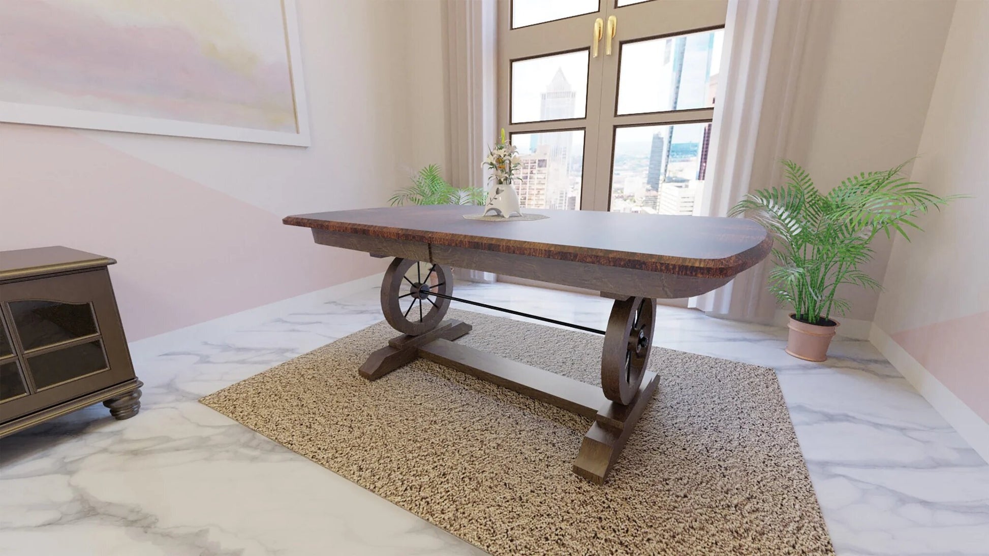 Amish Conestoga Double Pedestal Table