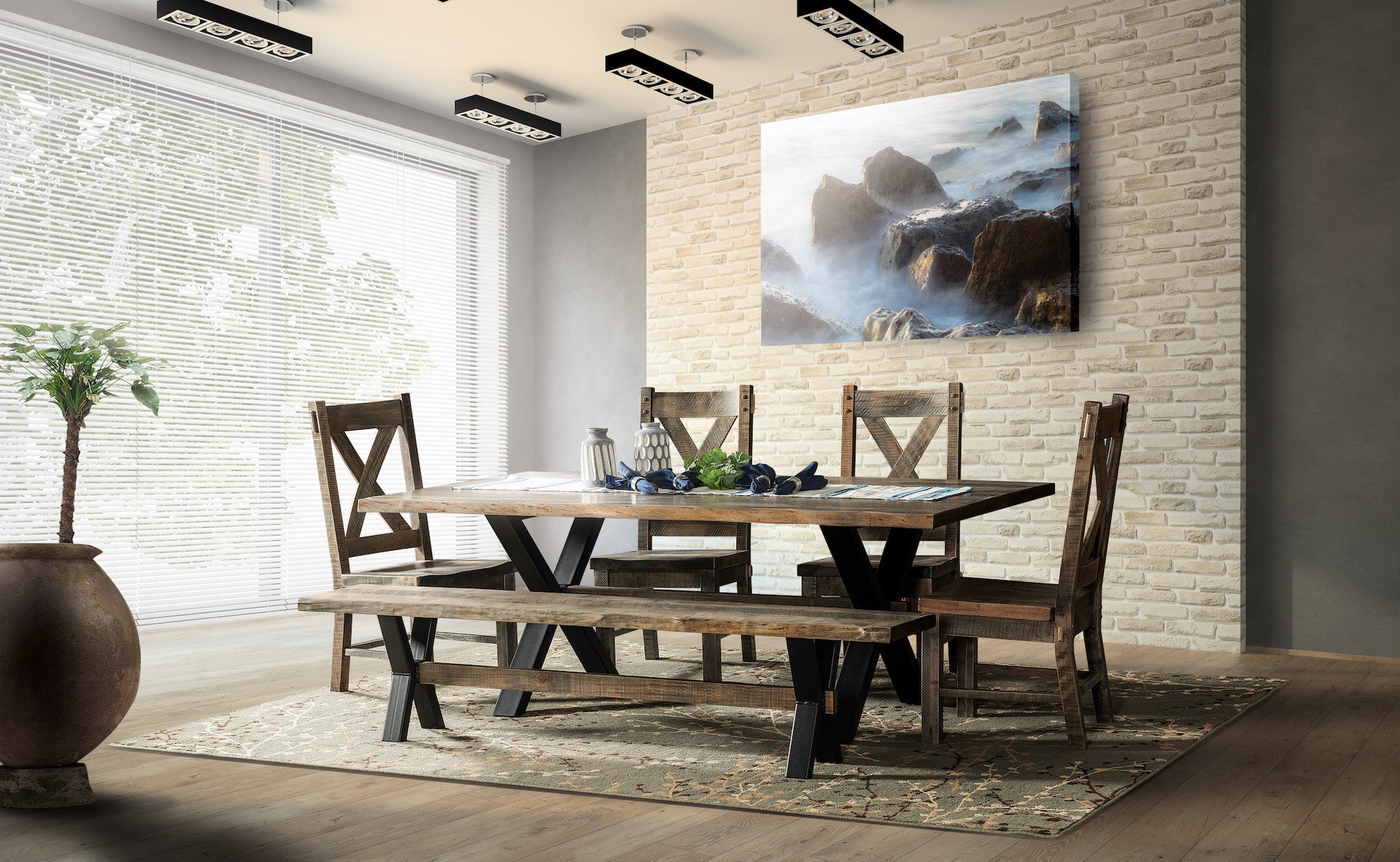 The Amish House El Dorado Trestle Table - Thumbnail 2