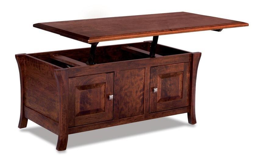 Amish Ensenada Enclosed Lift Top Coffee Table with Doors