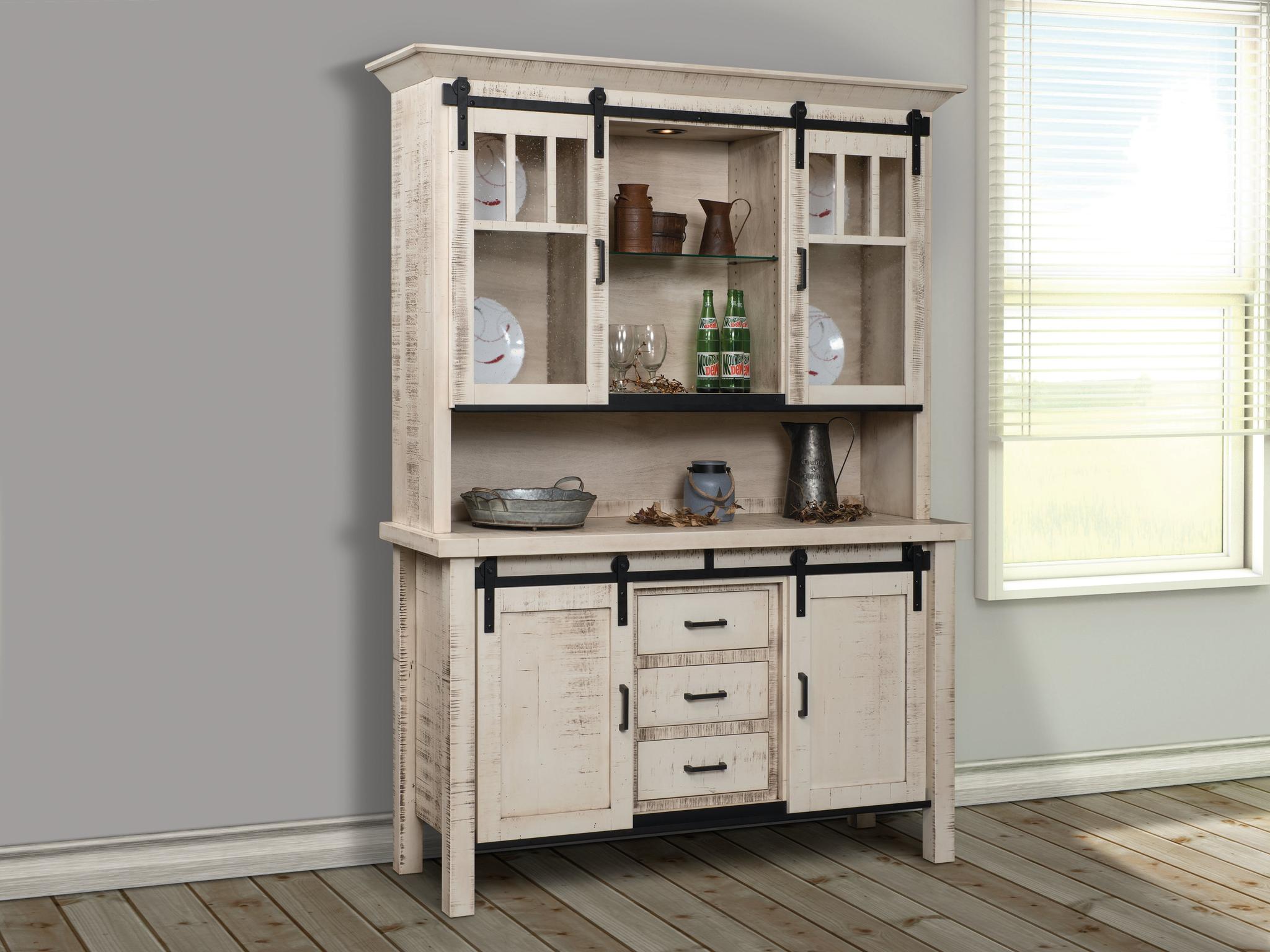 Amish Farmhouse 84" Hutch in Rough Sawn Wormy Brown Maple