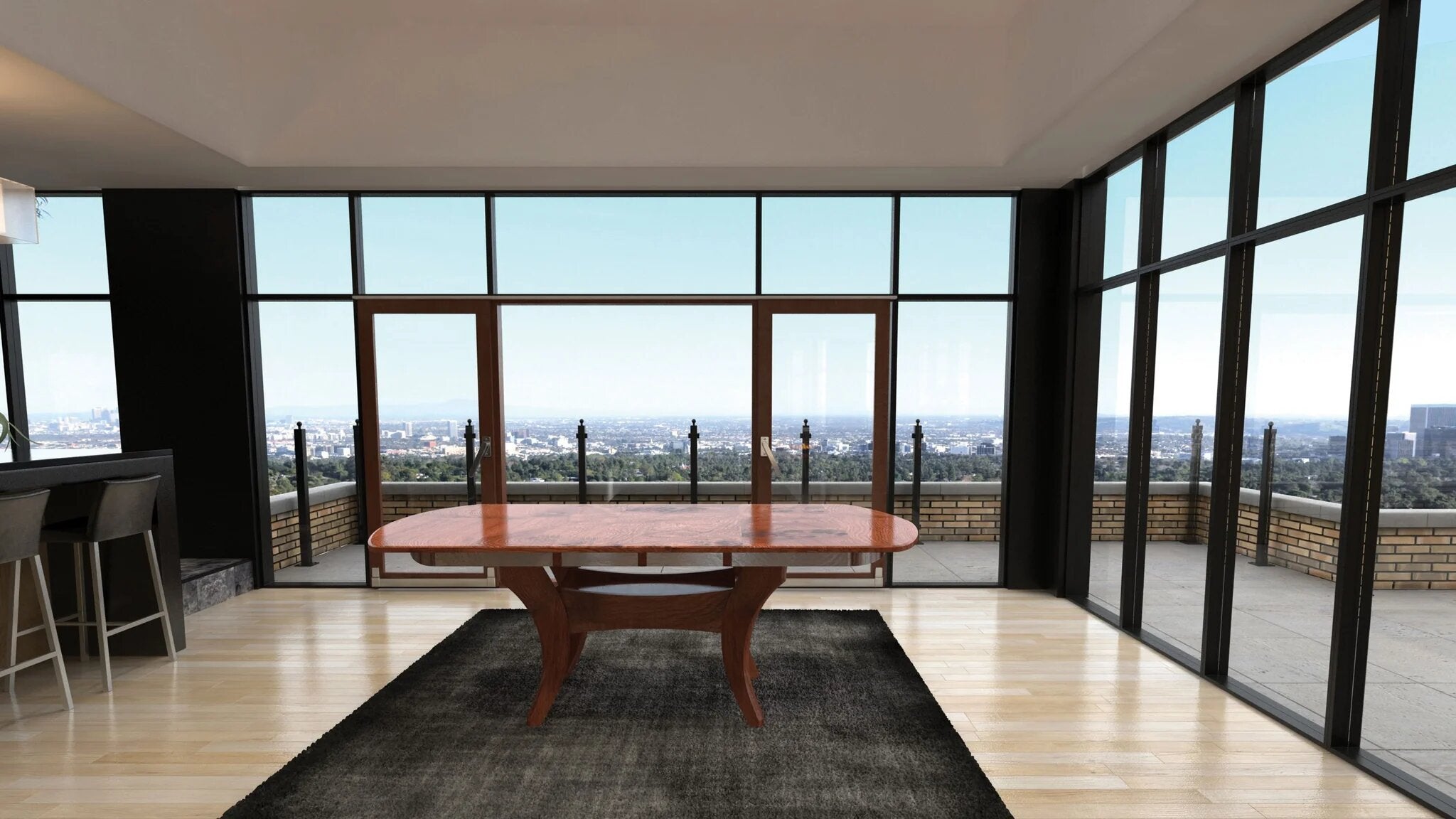 fenton double pedestal table in room setting