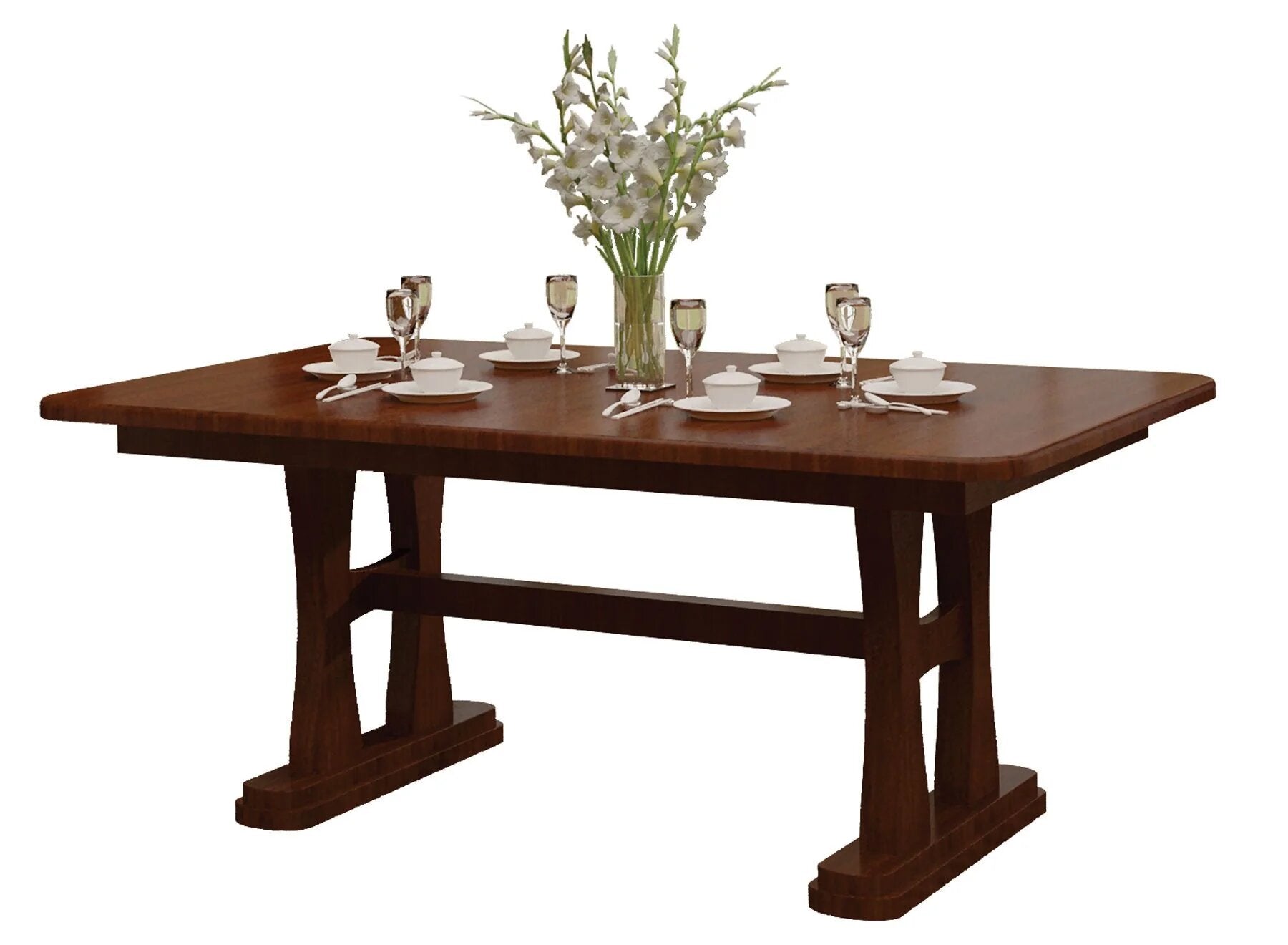 gateway double pedestal table
