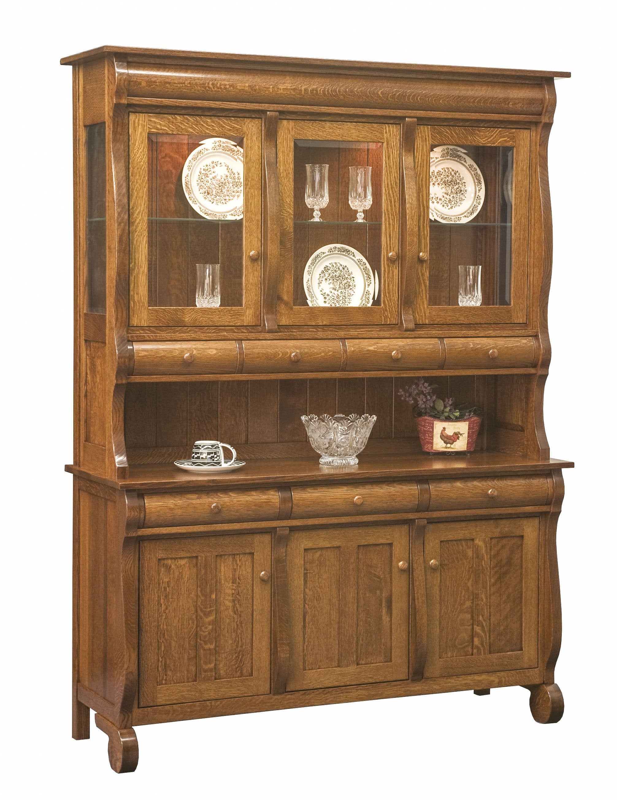 The Amish House Hampton Three Door Hutch - Thumbnail 2