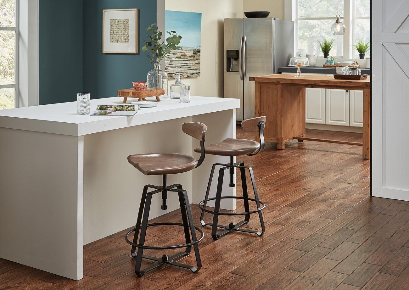 Amish Iron Craft Swivel Barstool with Back