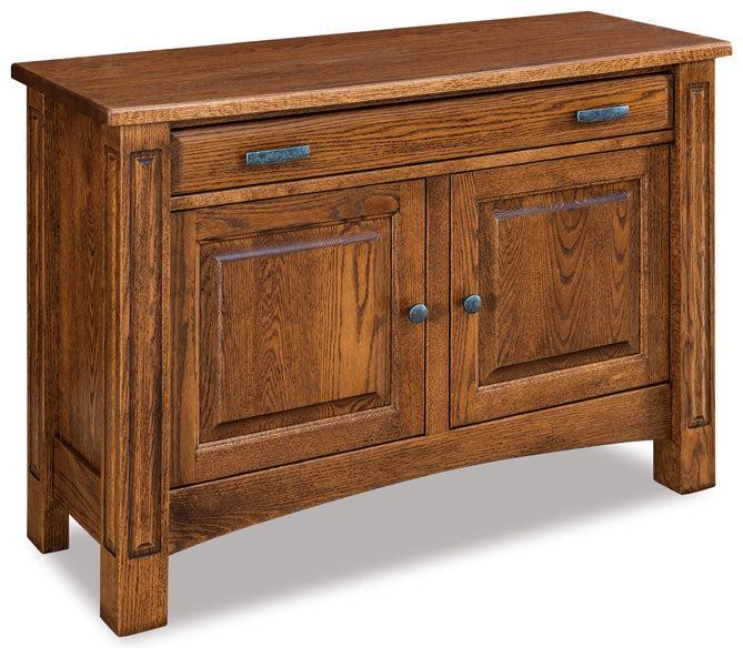 Amish Lexington Enclosed Sofa Table with Drawer, Doors and Shelf