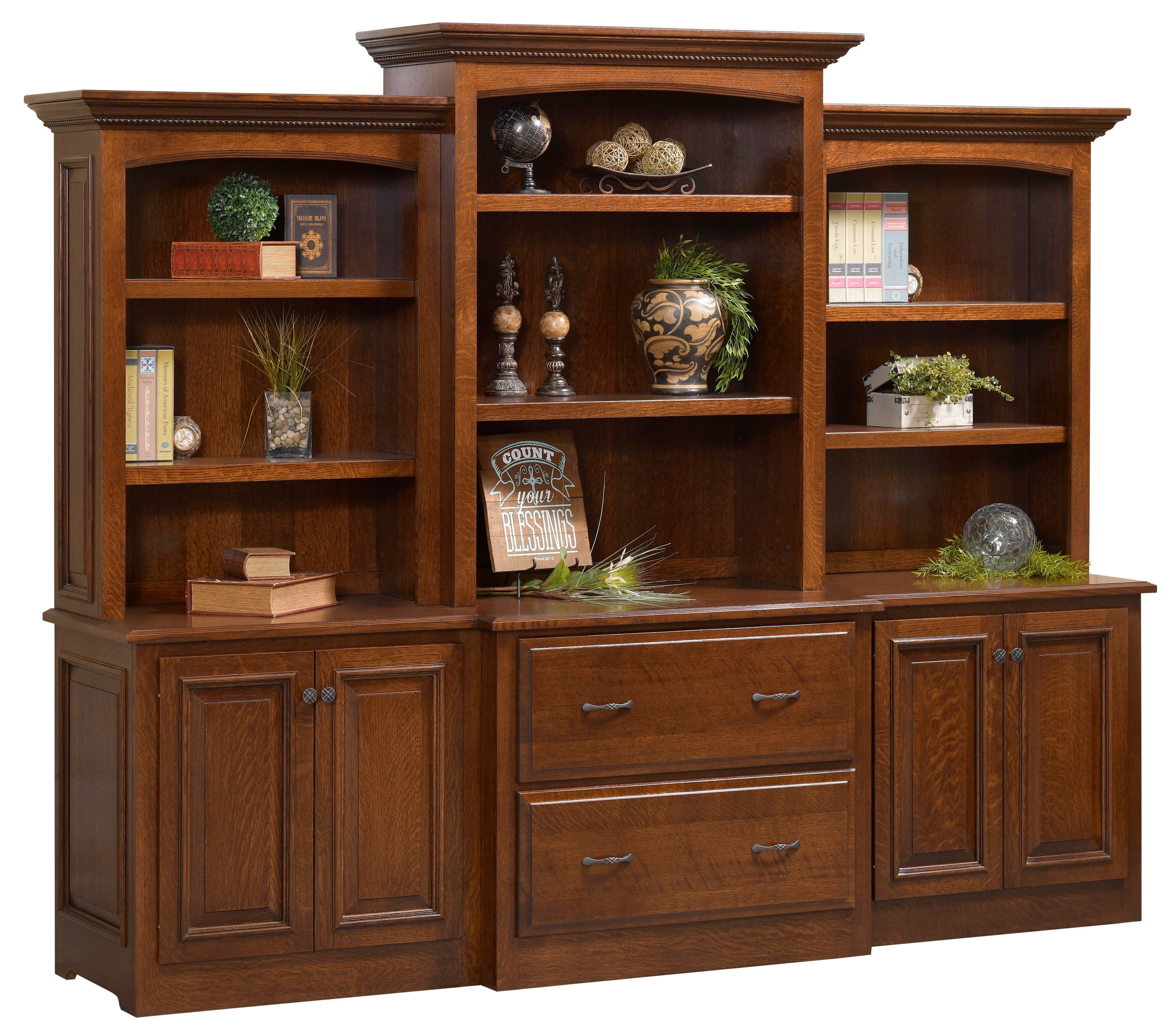 Amish Liberty 98" Base and Three Piece Hutch
