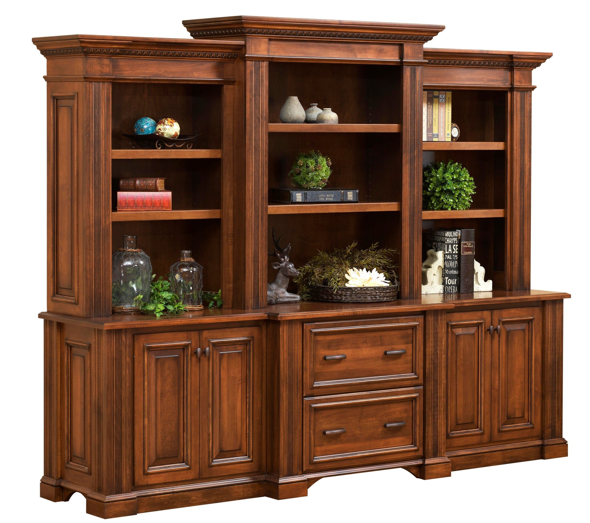 Amish Lincoln 98" Base and Three Piece Hutch