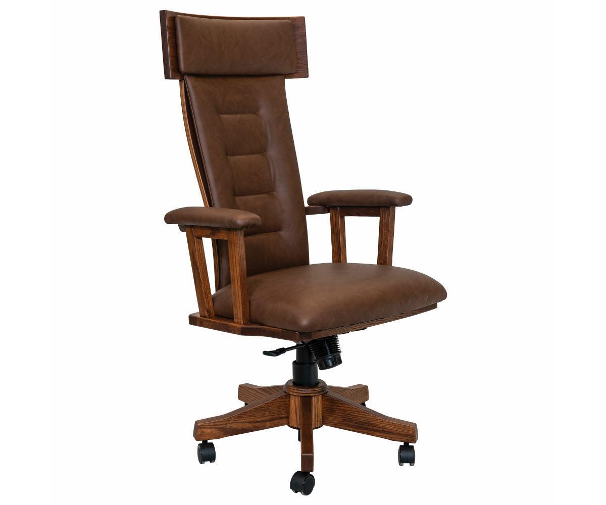 Amish London Arm Desk Chair with Gas Lift