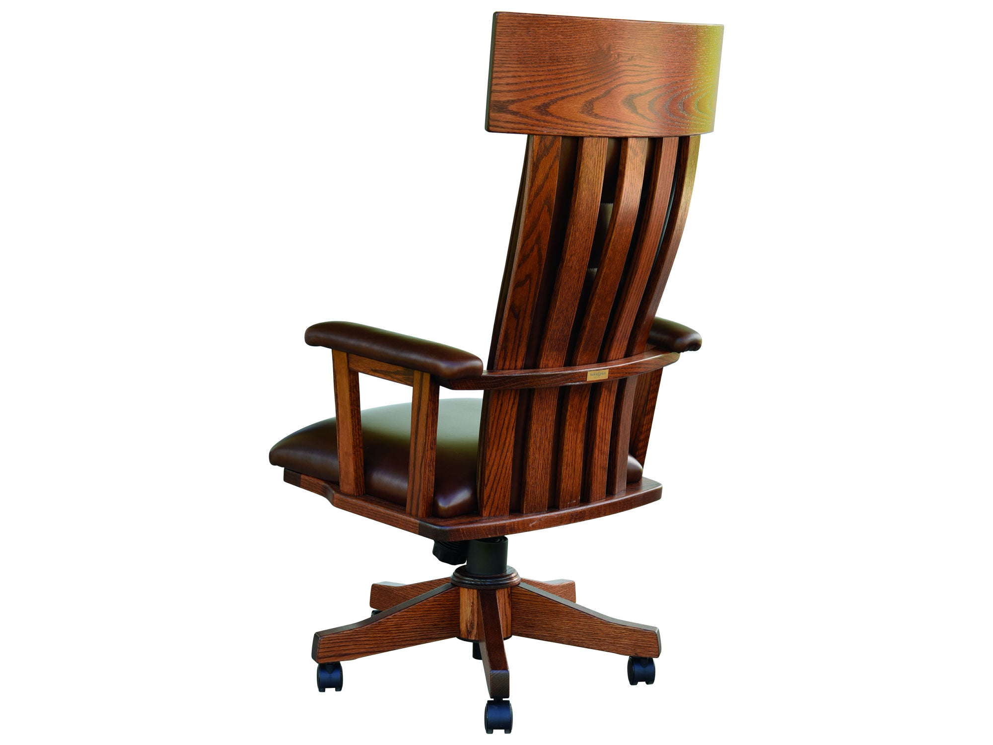 Amish London Arm Desk Chair with Gas Lift - Thumbnail 2