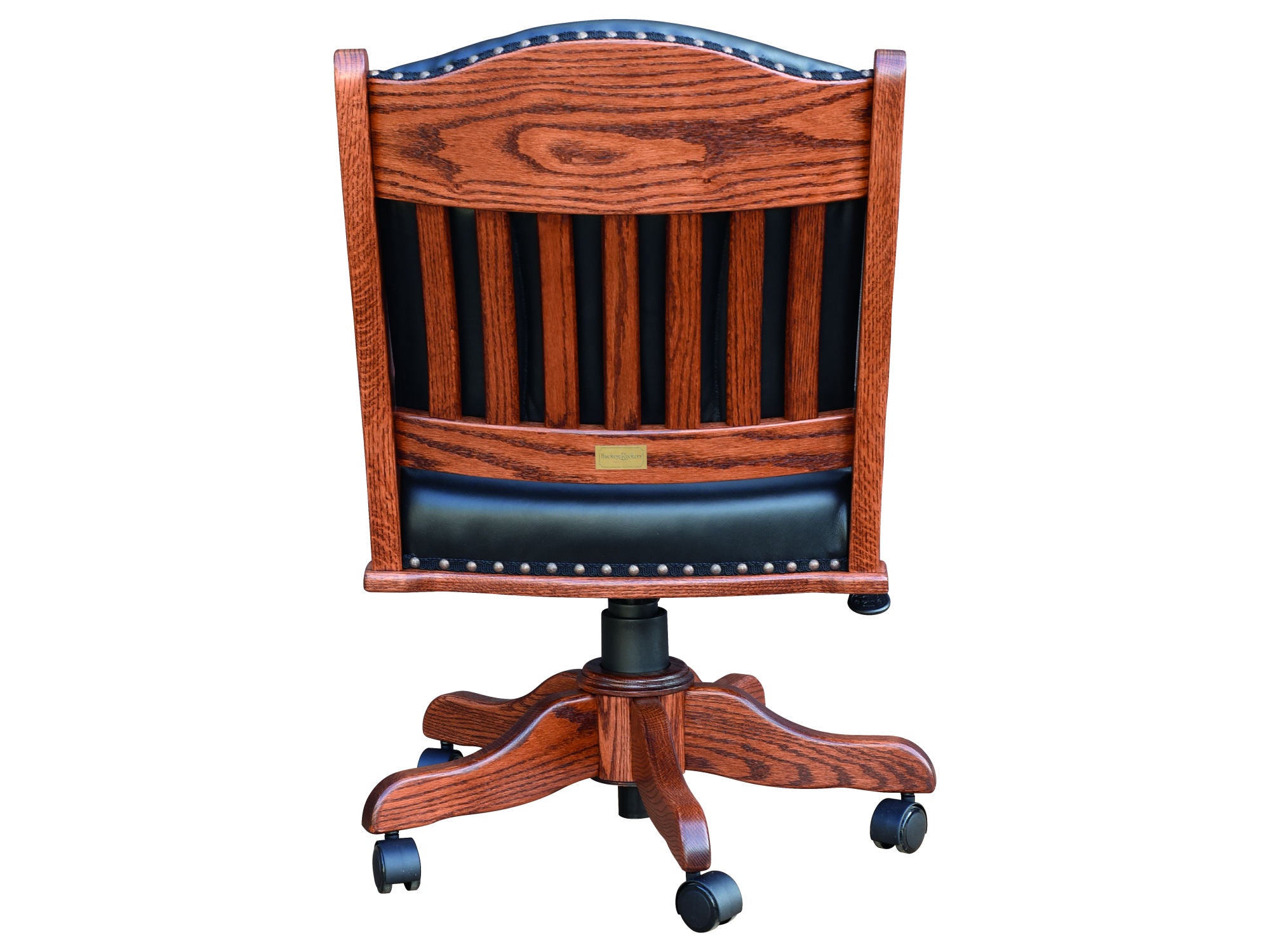 Amish Low Back Side Desk Chair with Gas Lift - Thumbnail 4