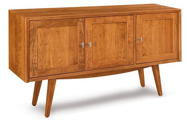 Amish Marina Enclosed Sofa Table with Three Doors and Shelf