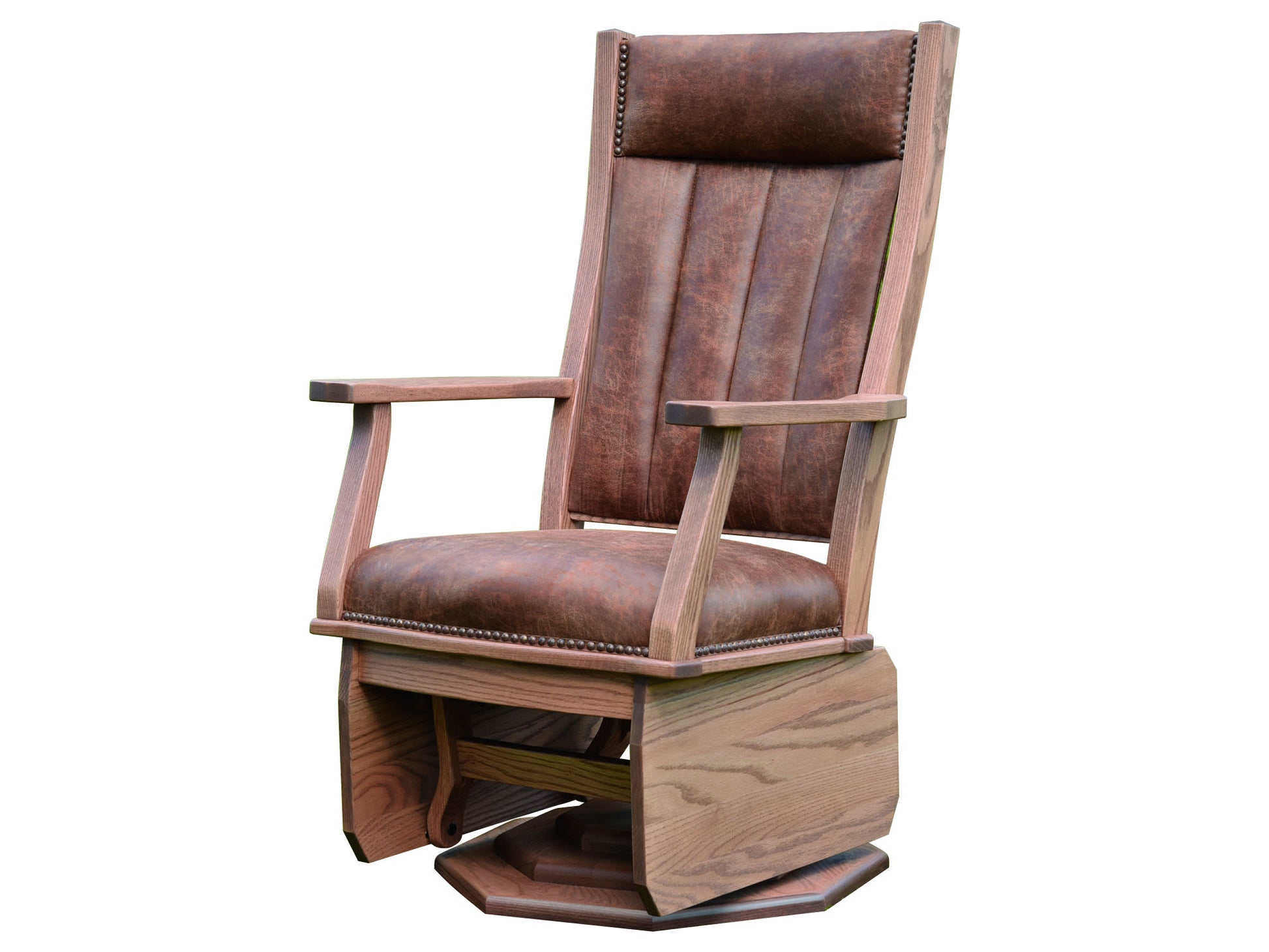 Amish Mission 43.5" Swivel Glider with Plat Form Base & Solid Sides