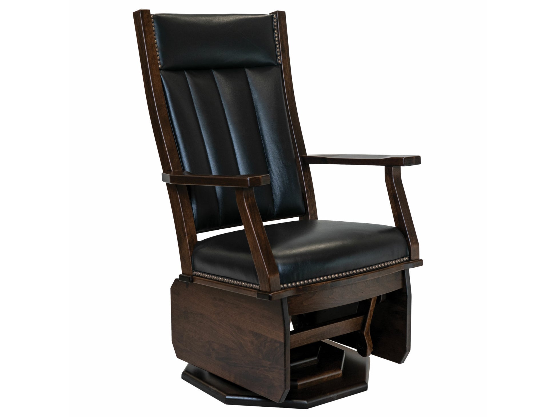 Amish Mission 43.5" Swivel Glider with Plat Form Base & Solid Sides