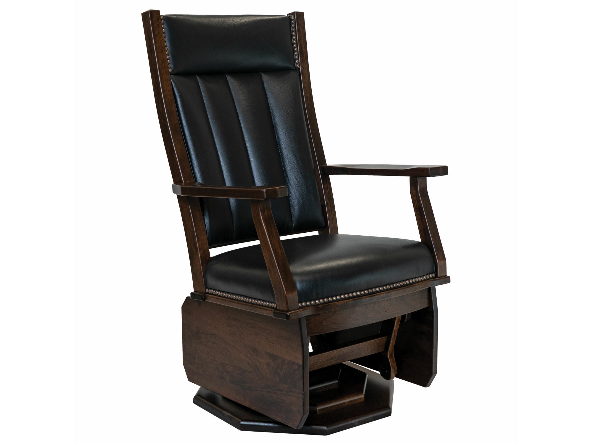 Amish Mission 43.5" Swivel Glider with Plat Form Base & Solid Sides