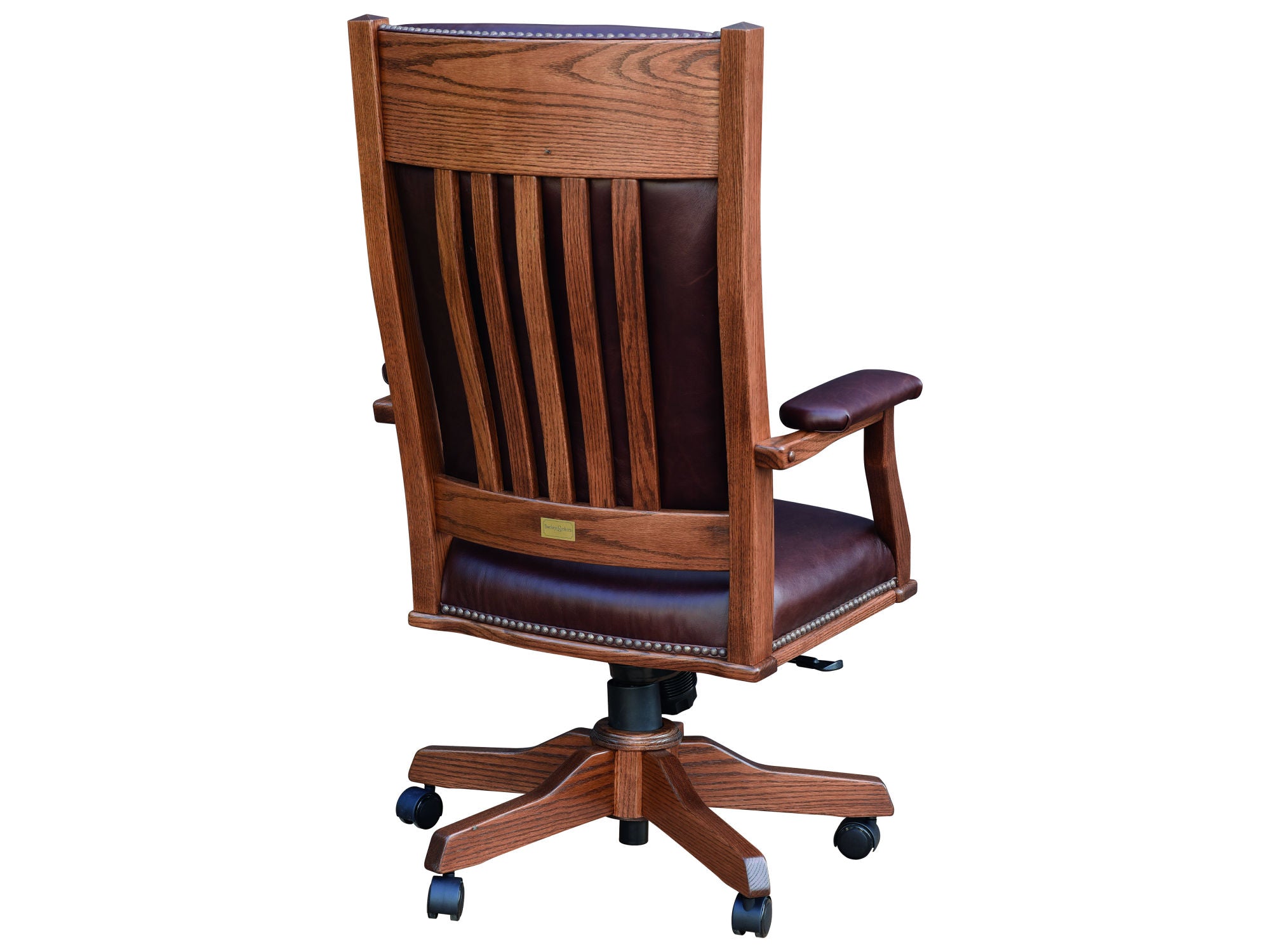 Amish London Arm Desk Chair with Gas Lift - Thumbnail 5