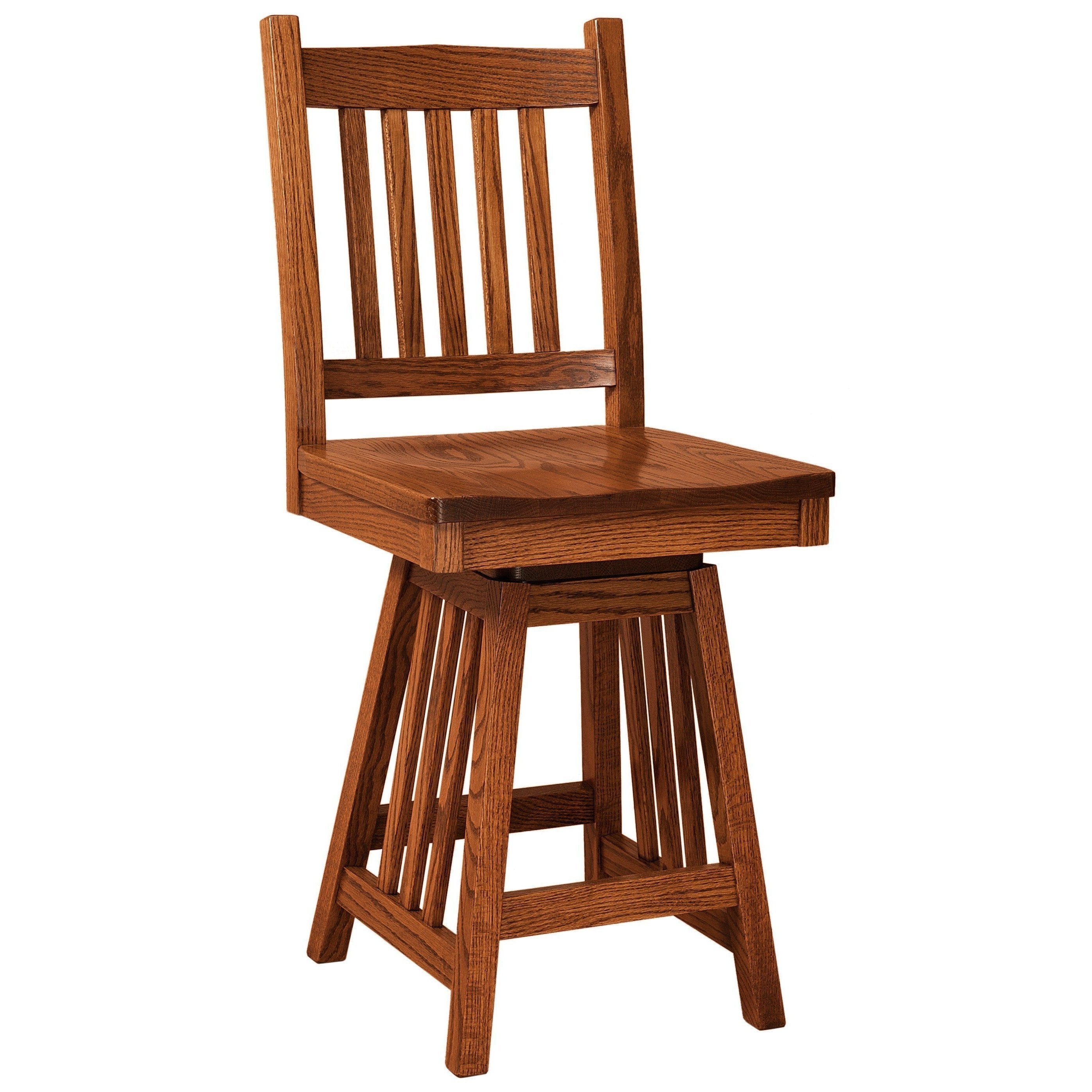 Amish Larson Mission Swivel Bar Chair - Thumbnail 3