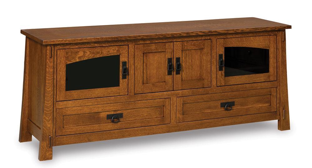 Amish Modesto Four Doors and Two Drawers Media Stand