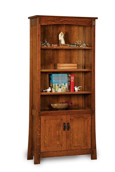 Amish Modesto Four Shelves Two Doors Bookcase