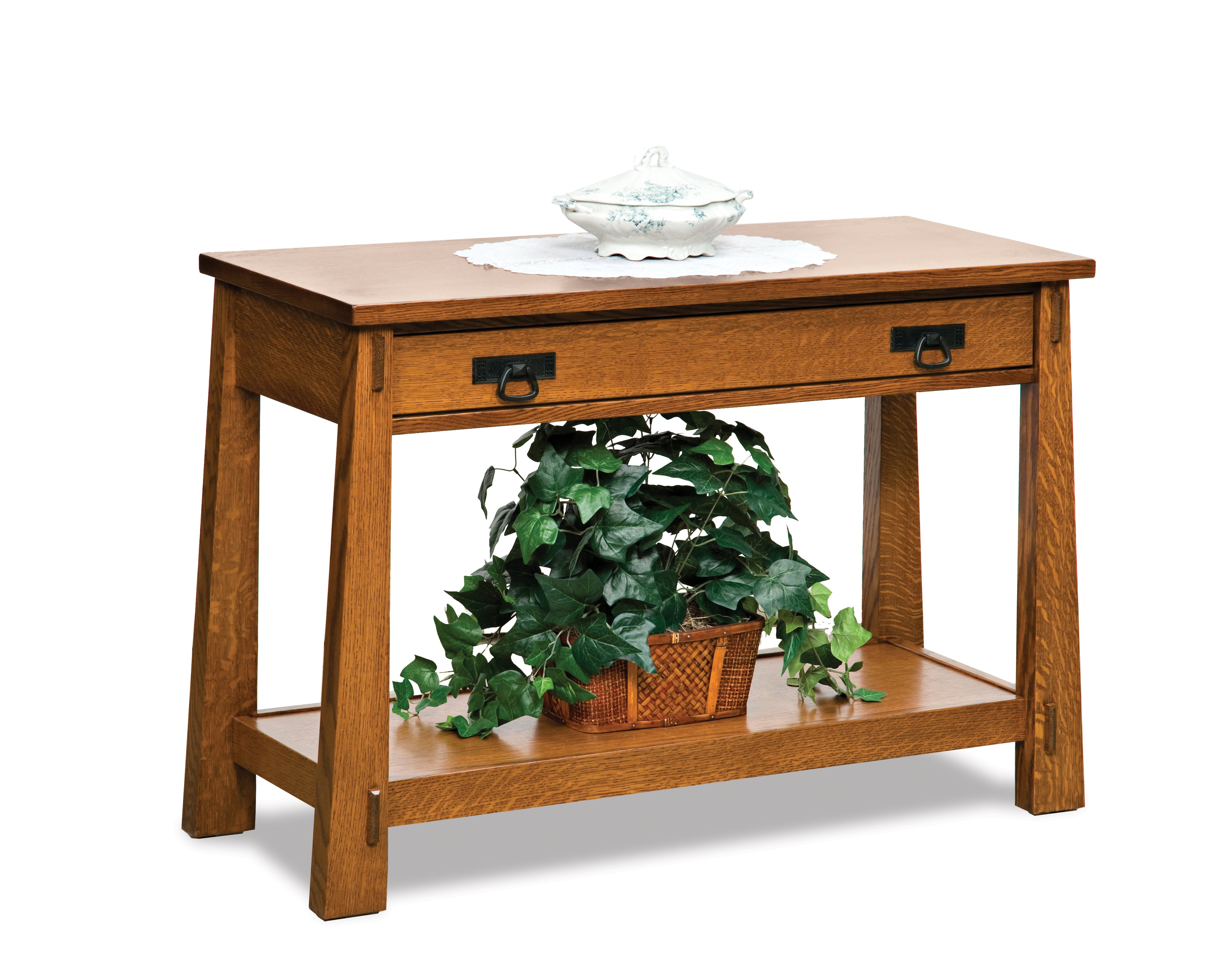 Amish Modesto Open Coffee Table with Drawer