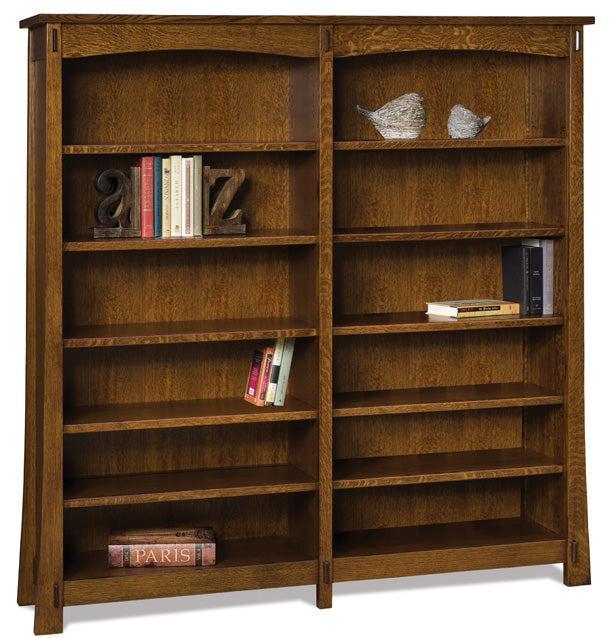 Amish Modesto Ten Shelves Double Bookcase