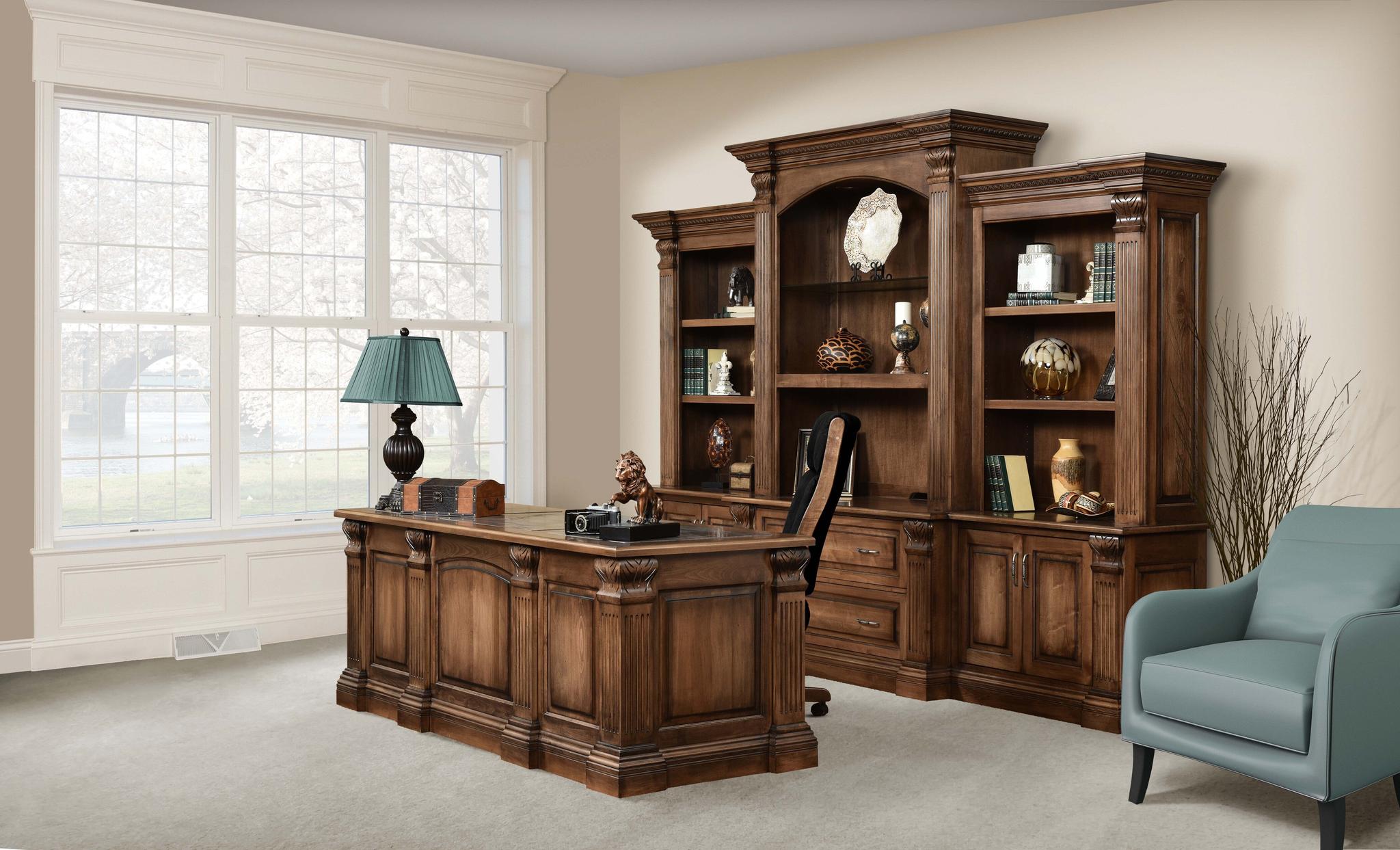 Amish Montereau 131" Base and Three Piece Hutch