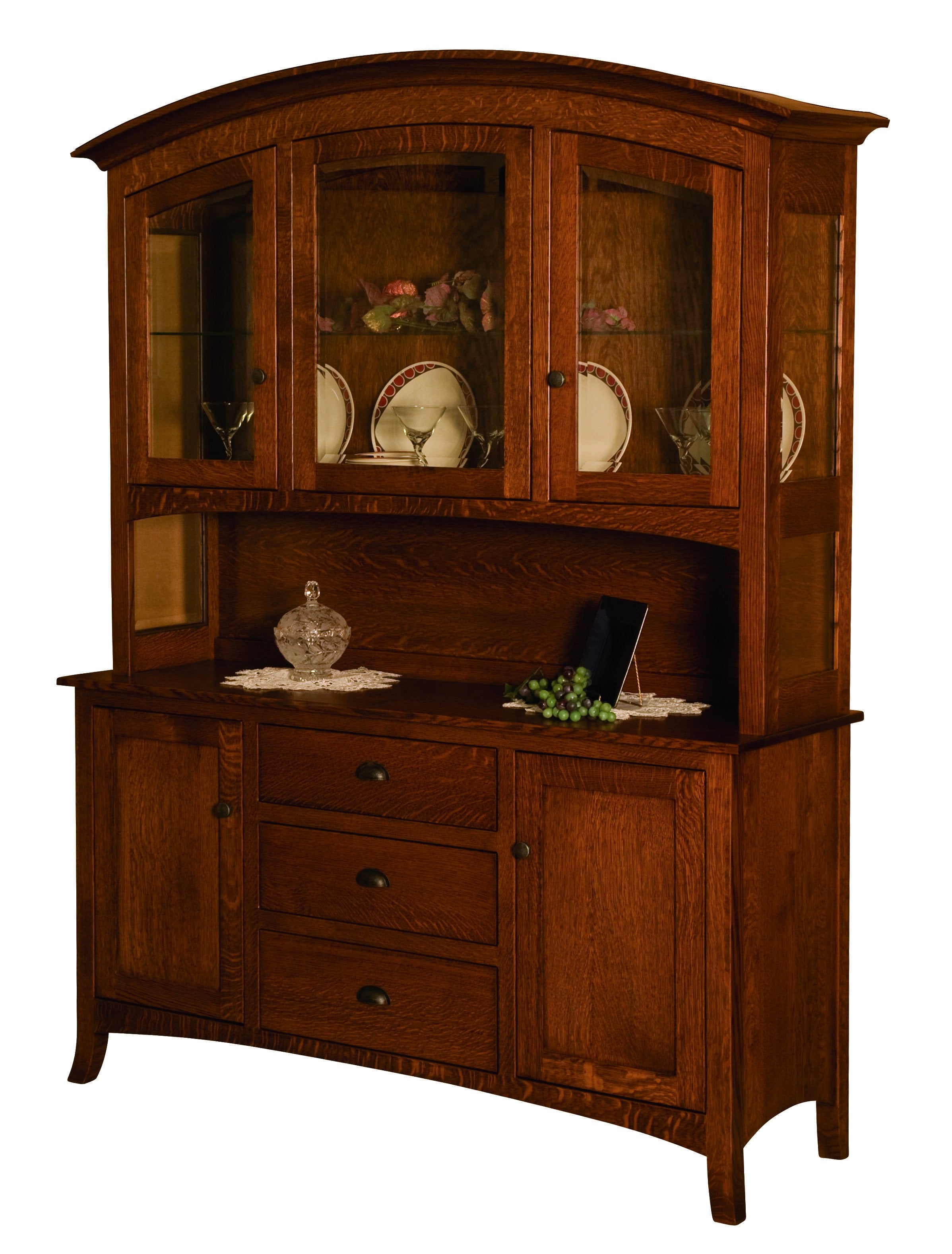 Amish New Century Mission Three Drawer Hutch