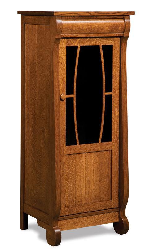 Amish Old Classic Sleigh Stereo Cabinet with Five Shelves