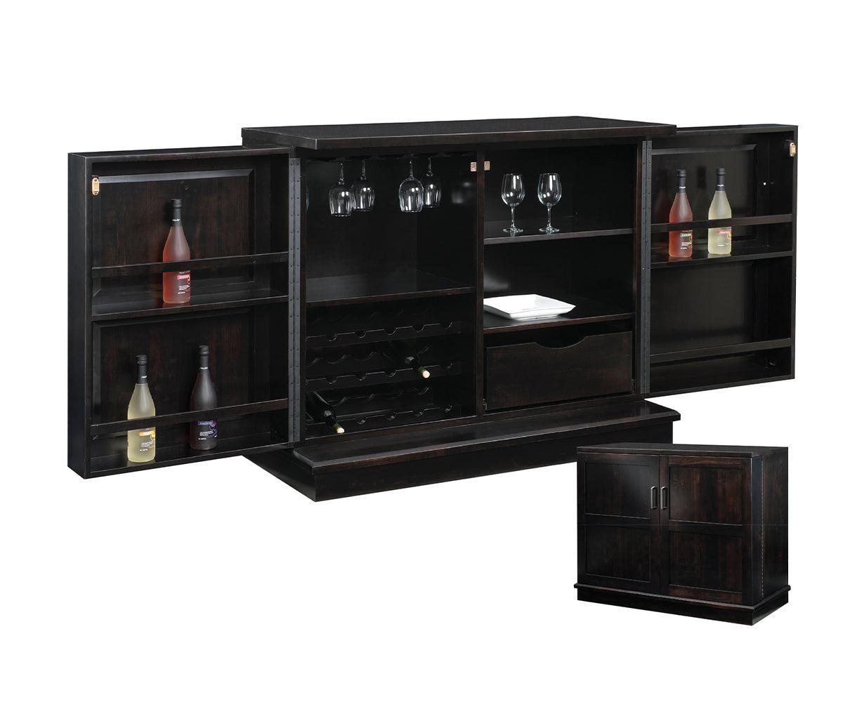 Amish Oxford 42" Wine Cabinet with Door Storage