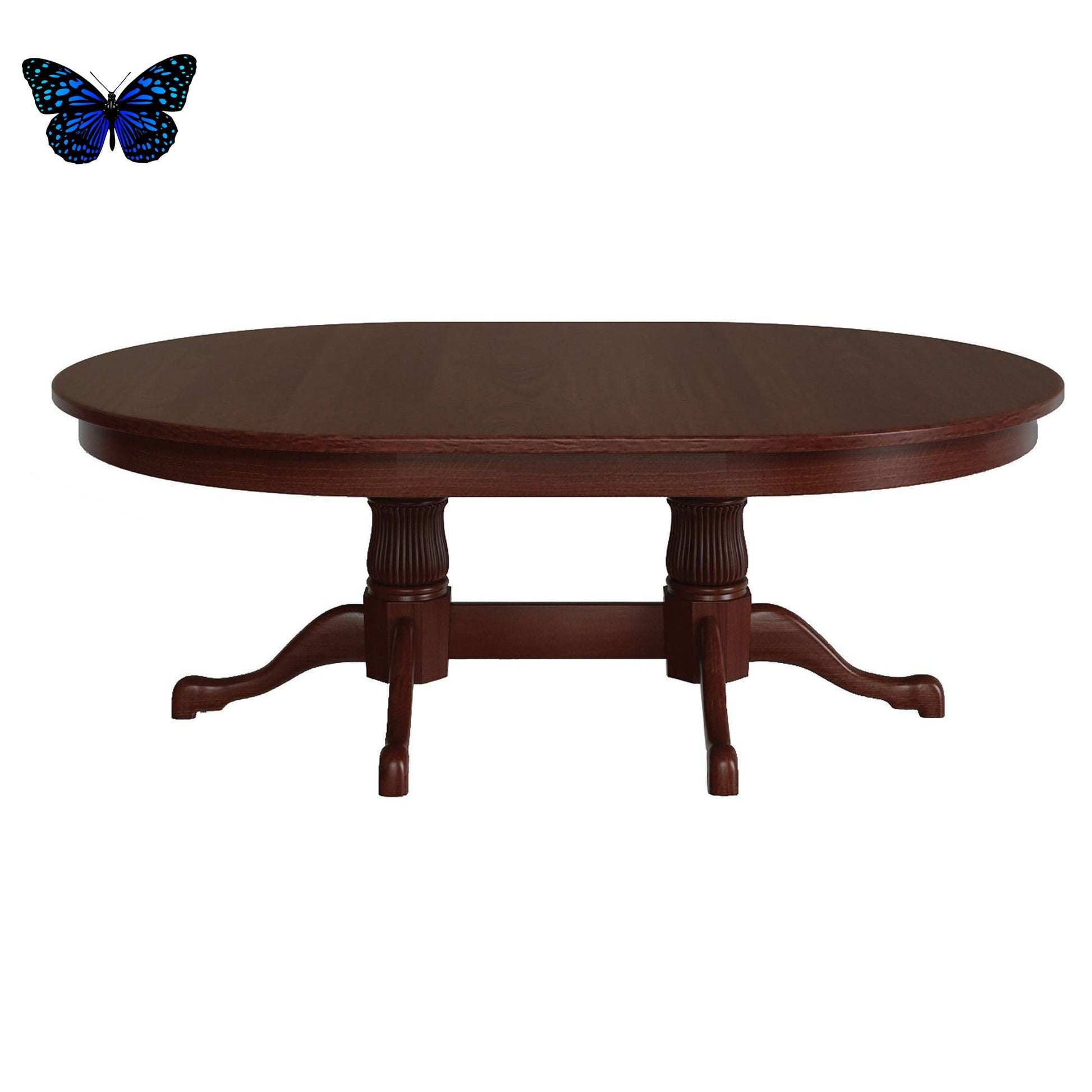 american made amsih reeded tulip double pedestal dining table