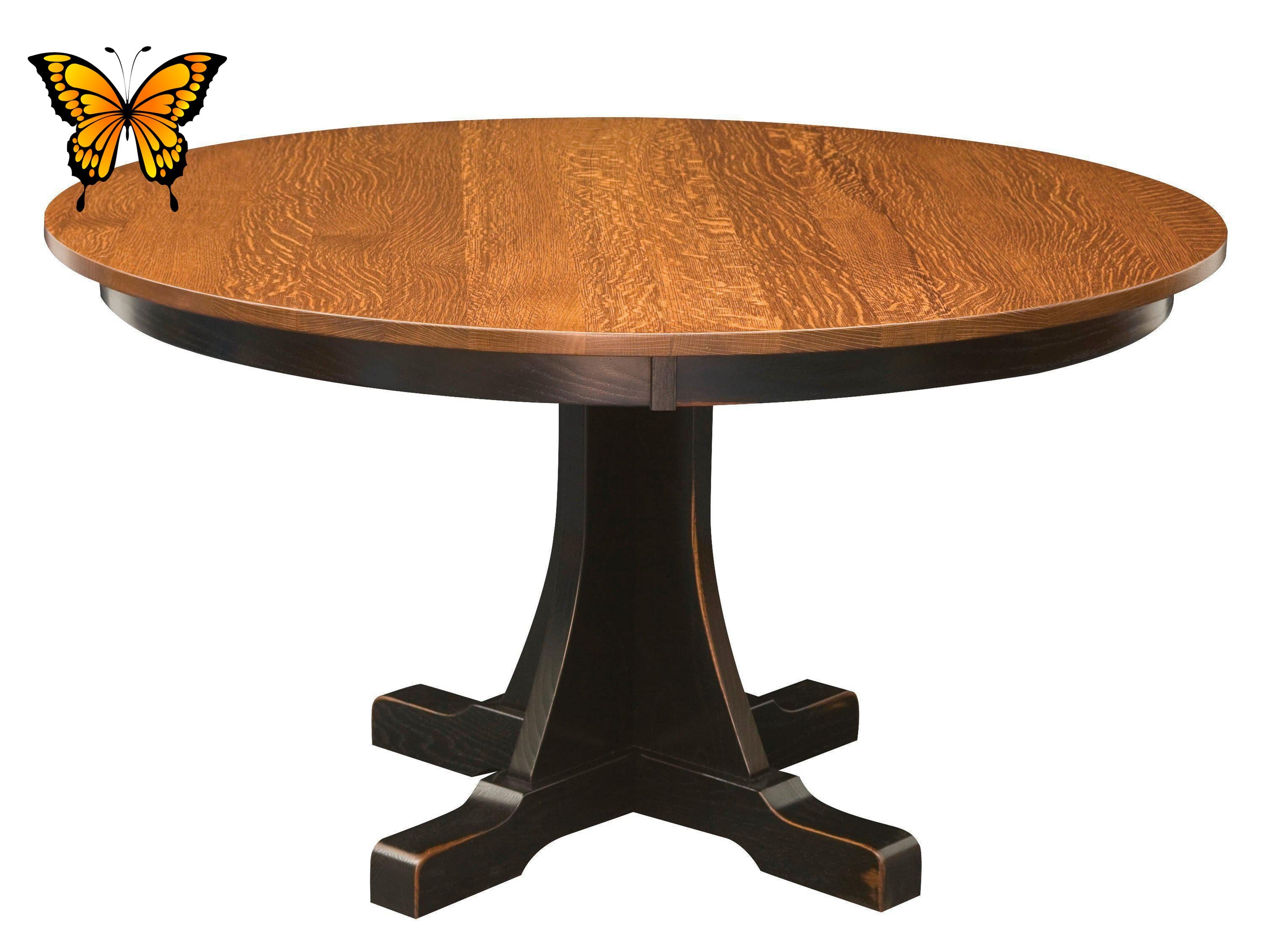 Amish Ridgewood Mission Single Pedestal Table - Thumbnail 3