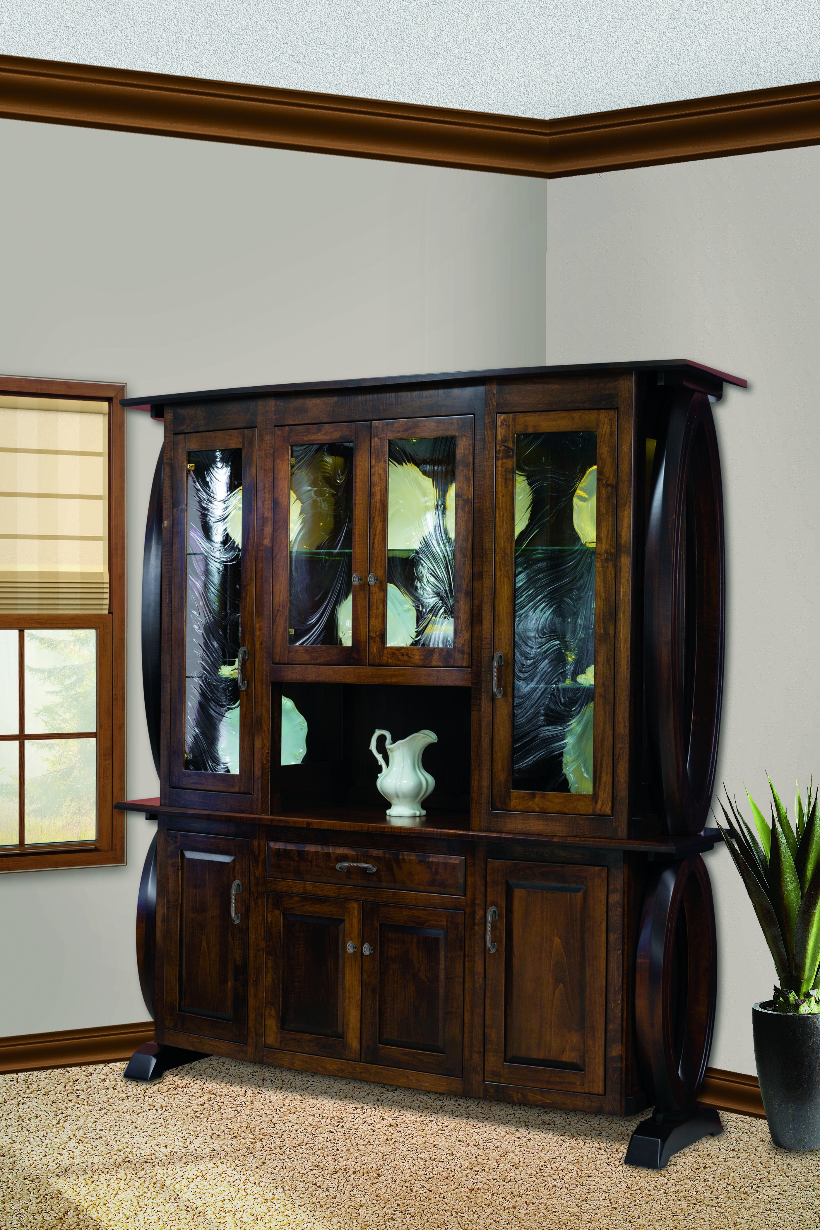 Amish Saratoga Four Door Hutch - Thumbnail 3
