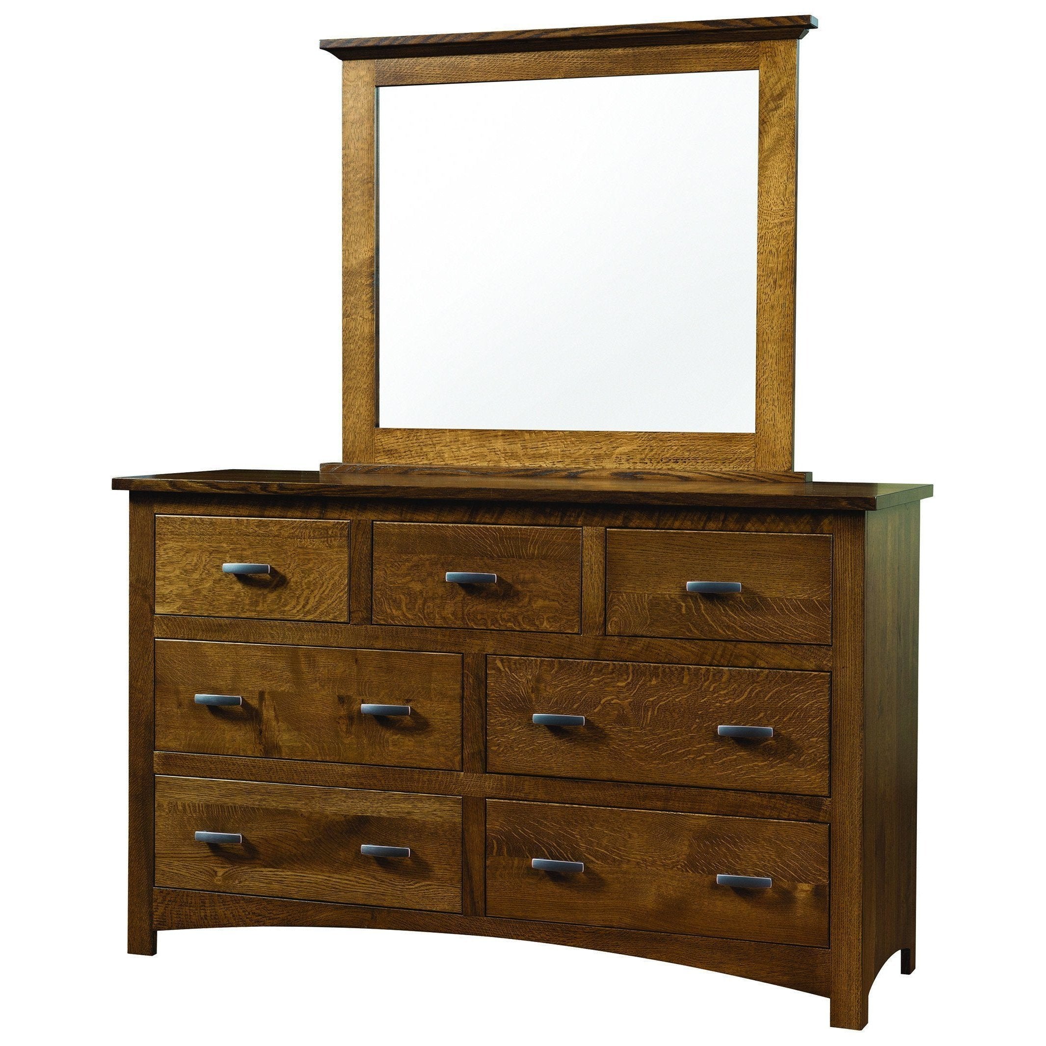 amish siesta mission seven drawer dresser with mirror