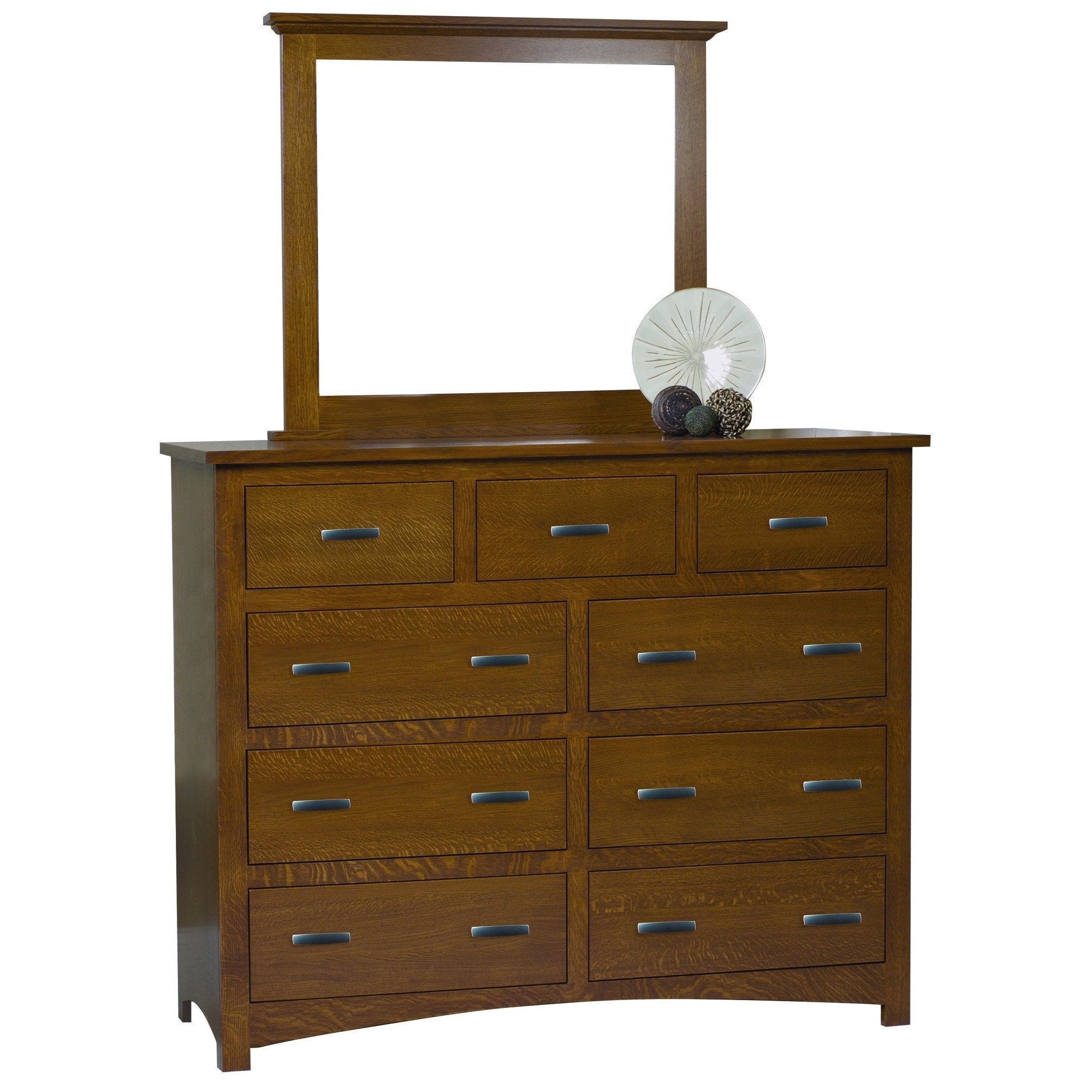 amish siesta mission nine drawer dresser with mirror