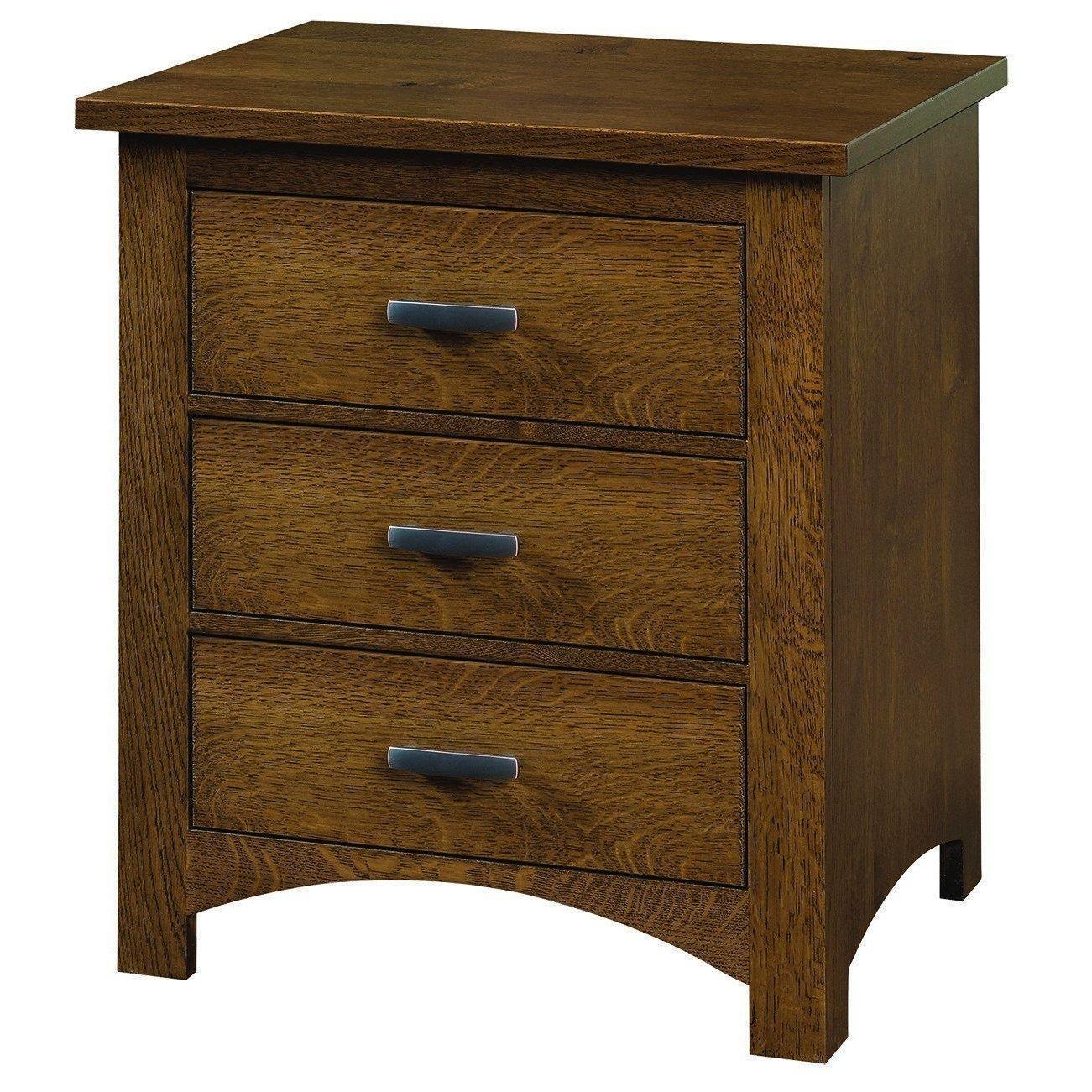 amish siesta mission three drawer nightstand